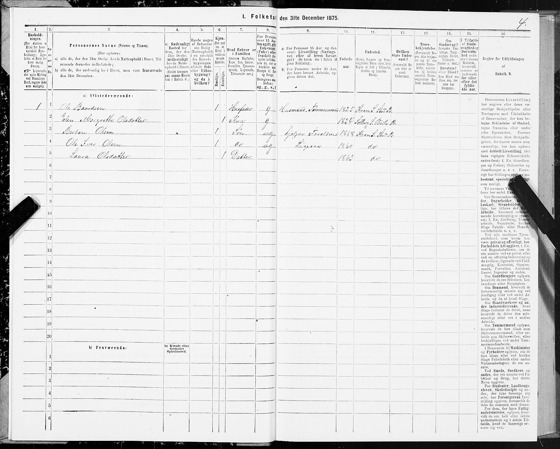 SAT, Folketelling 1875 for 1733L Steinkjer prestegjeld, Egge sokn, 1875, s. 1004