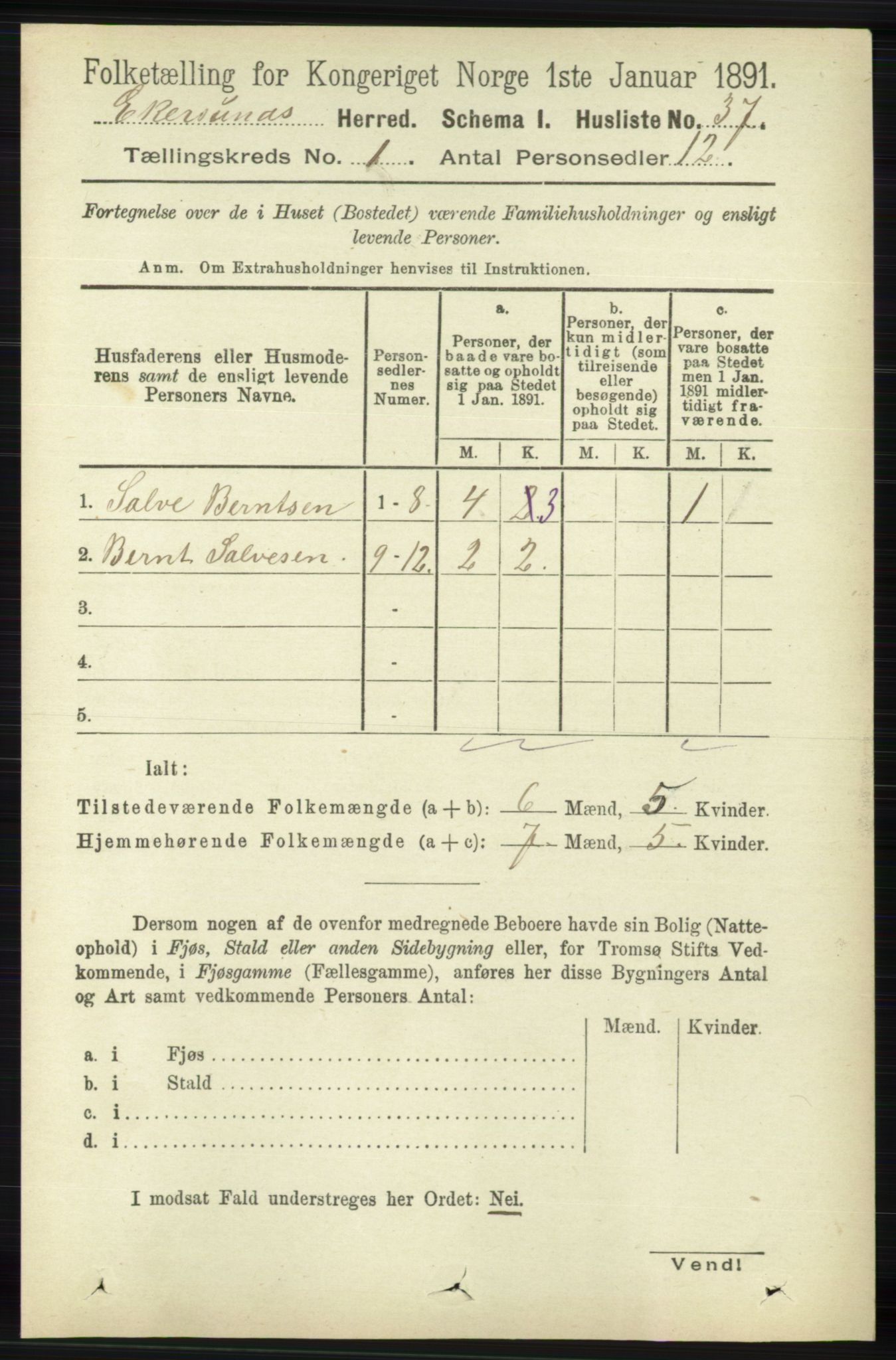 RA, Folketelling 1891 for 1116 Eigersund herred, 1891, s. 58