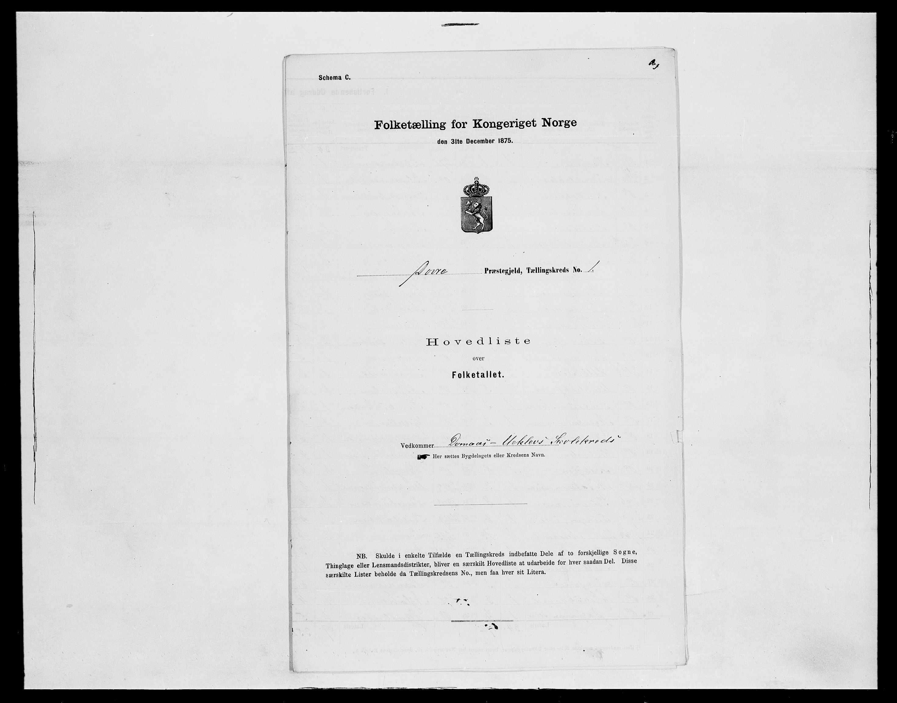 SAH, Folketelling 1875 for 0511P Dovre prestegjeld, 1875, s. 16