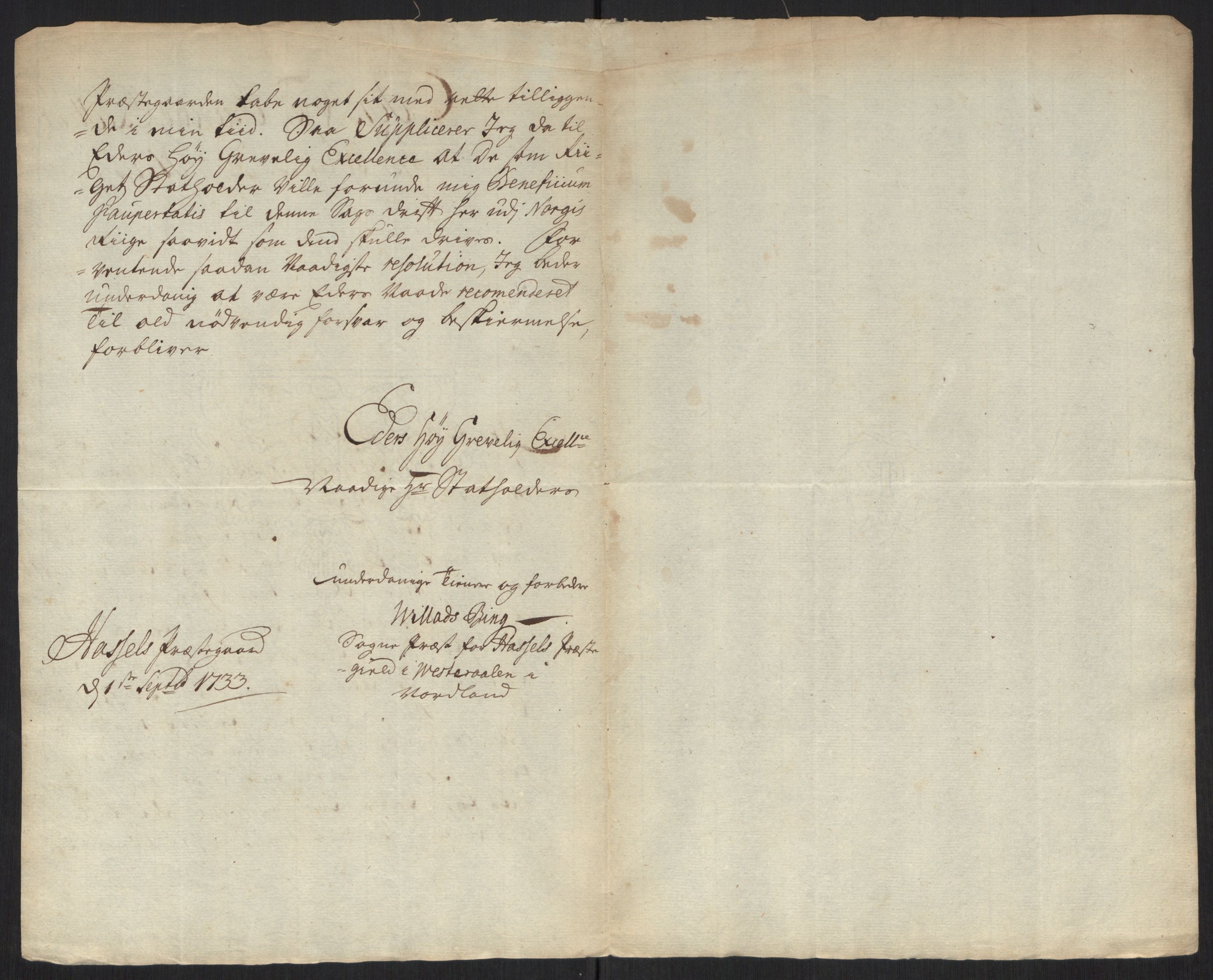 Stattholderembetet 1572-1771, AV/RA-EA-2870/Ef/L0107: Brev fra embetsmenn og andre, 1733-1734, s. 125