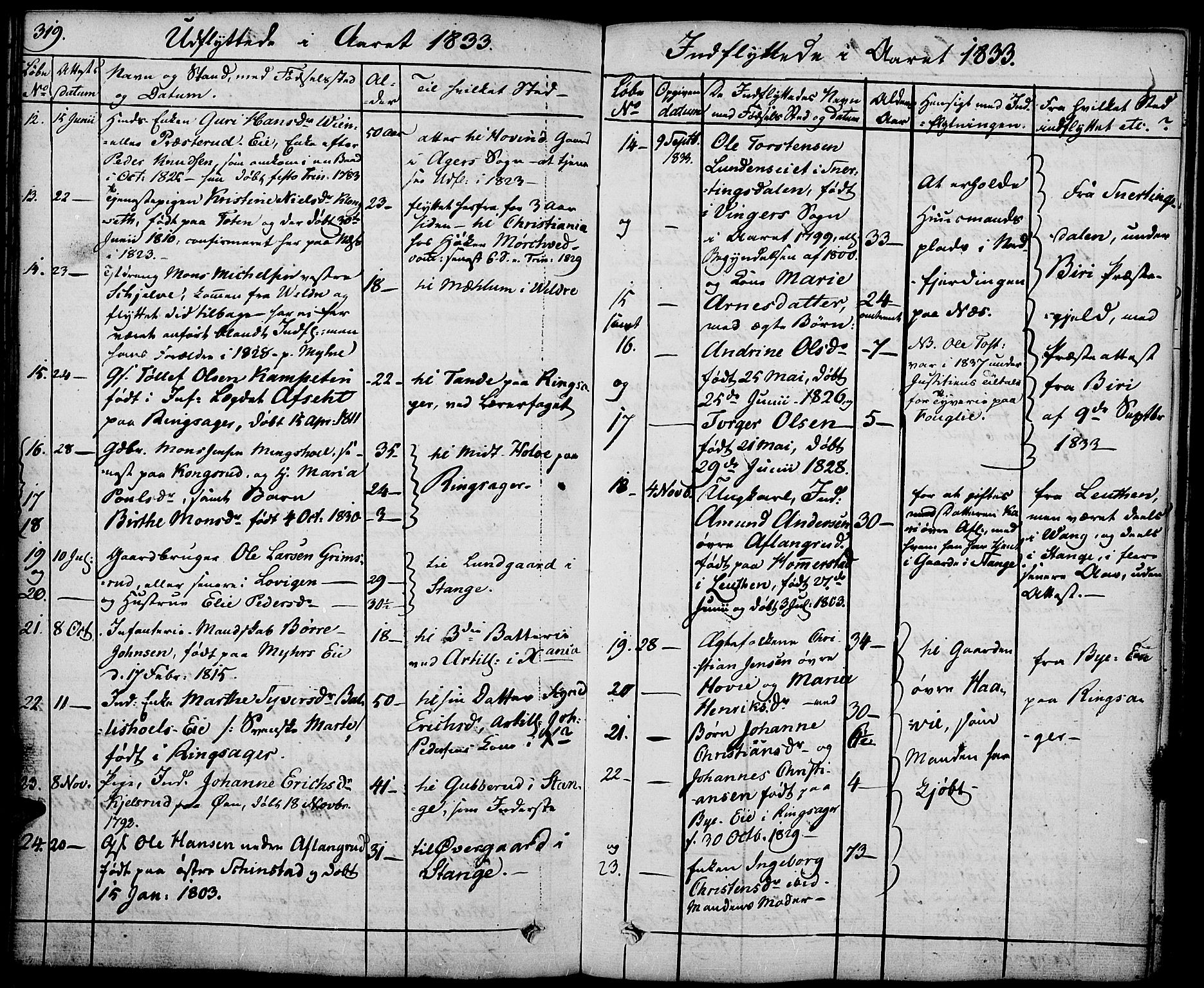 Nes prestekontor, Hedmark, AV/SAH-PREST-020/K/Ka/L0003: Ministerialbok nr. 3, 1827-1851, s. 319