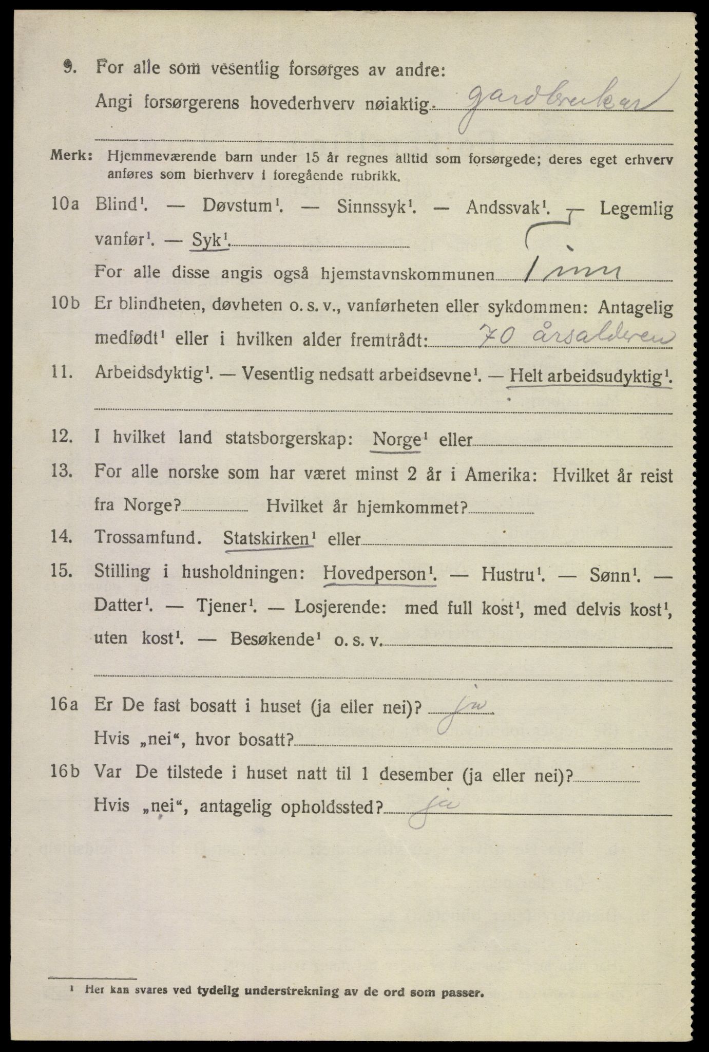 SAKO, Folketelling 1920 for 0826 Tinn herred, 1920, s. 3055