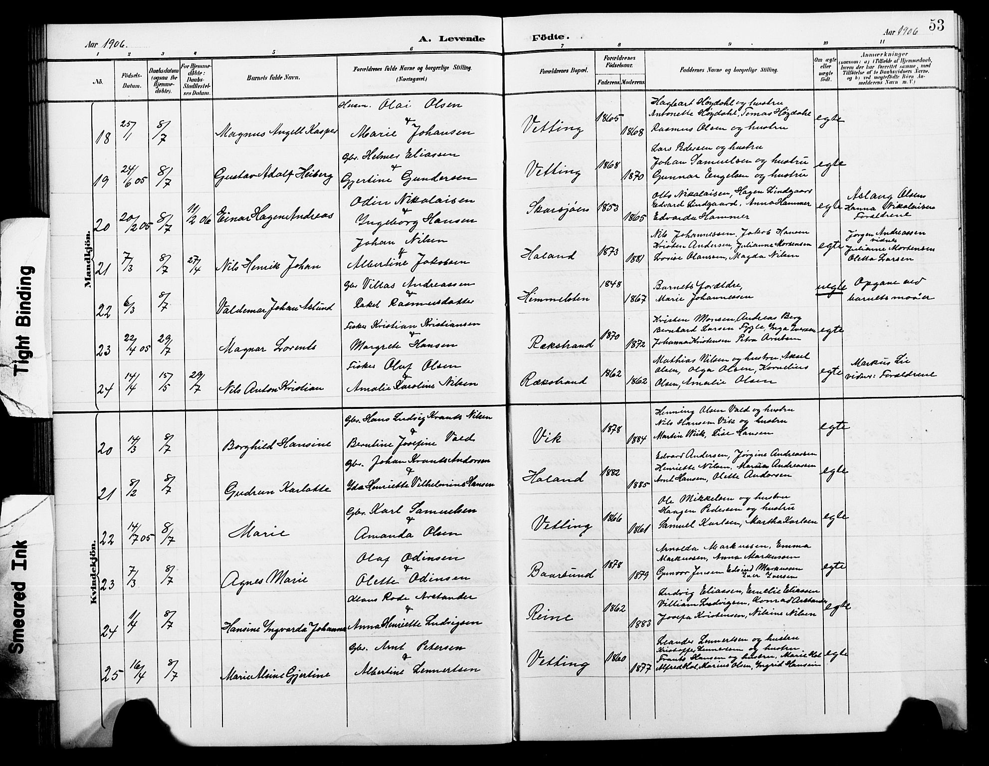 Ministerialprotokoller, klokkerbøker og fødselsregistre - Nordland, AV/SAT-A-1459/881/L1168: Klokkerbok nr. 881C05, 1900-1911, s. 53