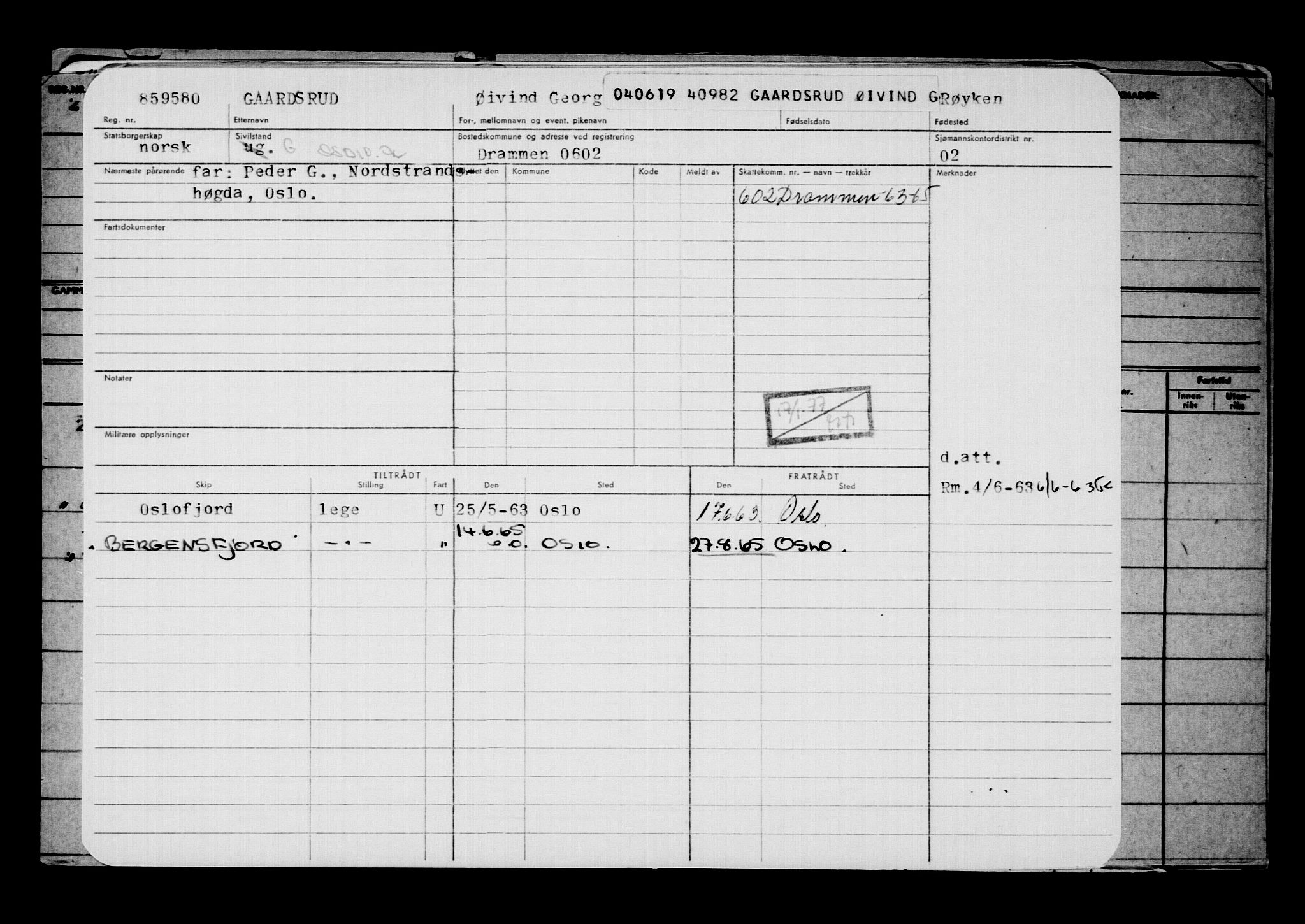 Direktoratet for sjømenn, AV/RA-S-3545/G/Gb/L0169: Hovedkort, 1919, s. 334