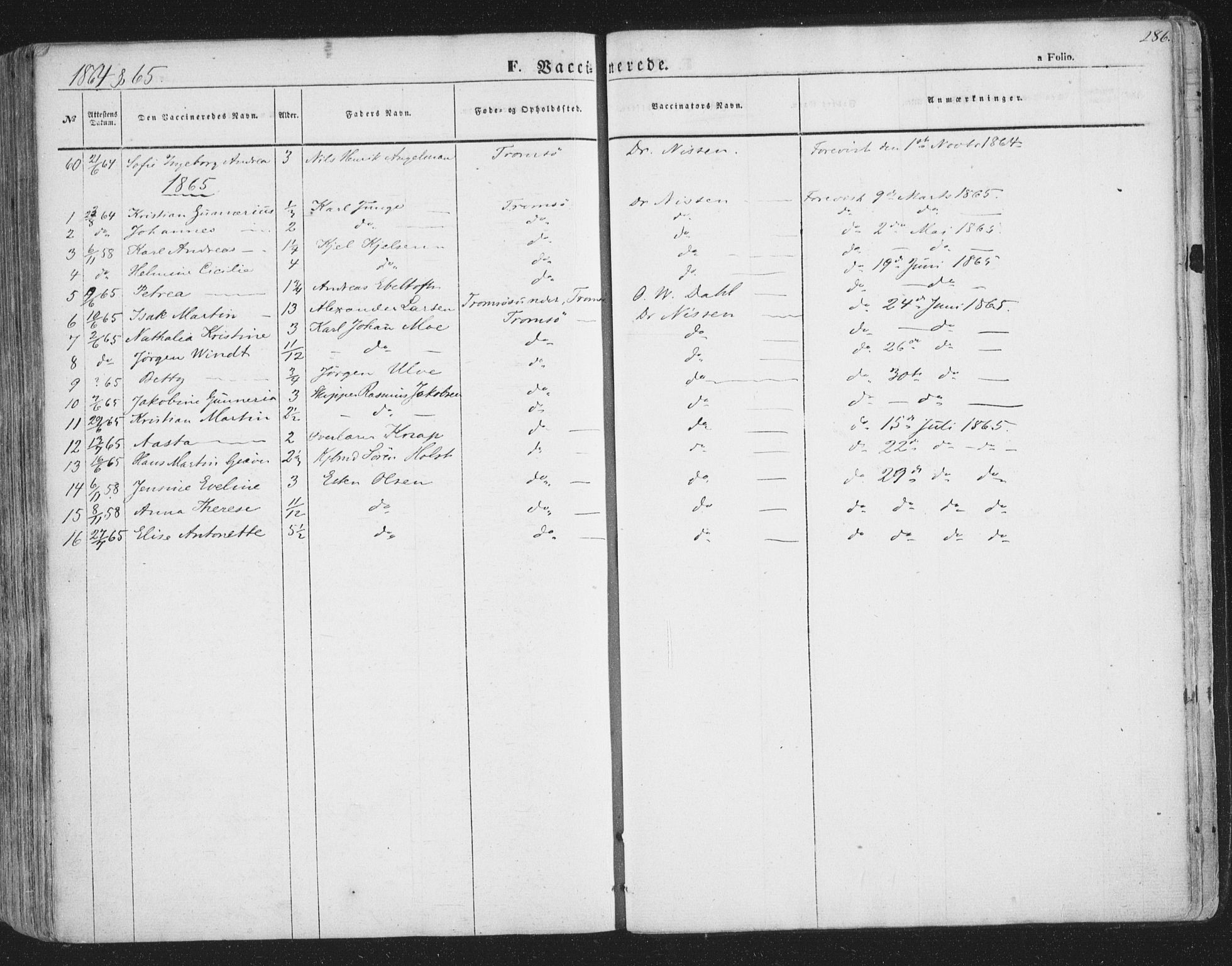 Tromsø sokneprestkontor/stiftsprosti/domprosti, SATØ/S-1343/G/Ga/L0011kirke: Ministerialbok nr. 11, 1856-1865, s. 286