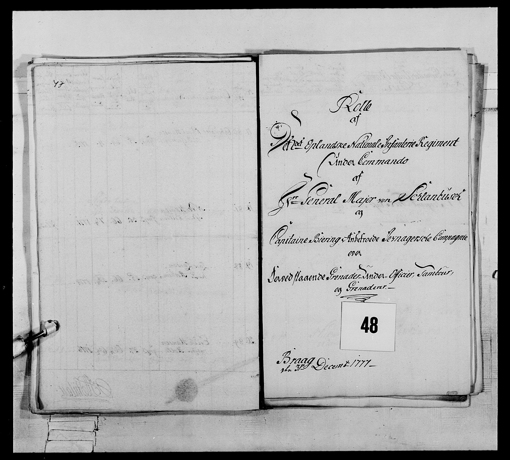 Generalitets- og kommissariatskollegiet, Det kongelige norske kommissariatskollegium, RA/EA-5420/E/Eh/L0064: 2. Opplandske nasjonale infanteriregiment, 1774-1784, s. 243