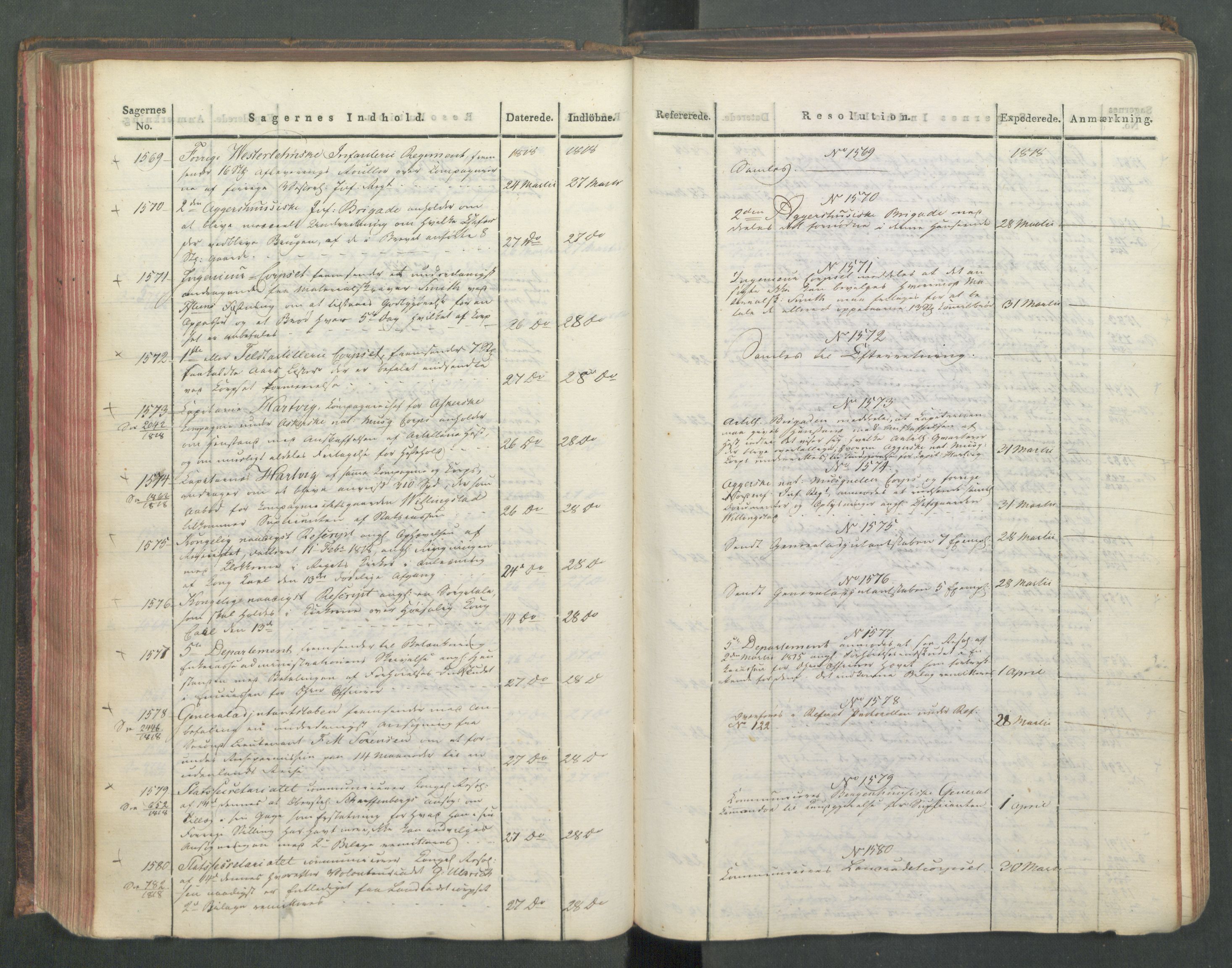 Armédepartementet, AV/RA-RAFA-3493/C/Ca/L0015: 6. Departements Journal, 1818