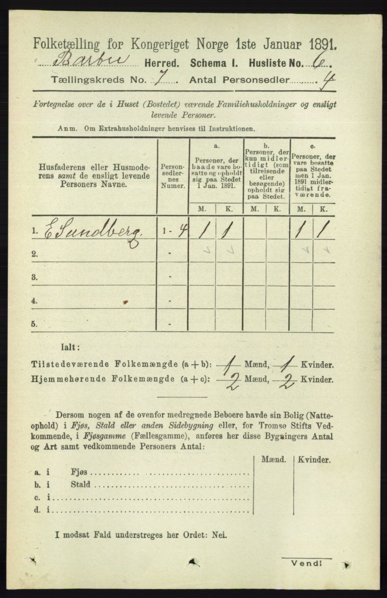 RA, Folketelling 1891 for 0990 Barbu herred, 1891, s. 4948