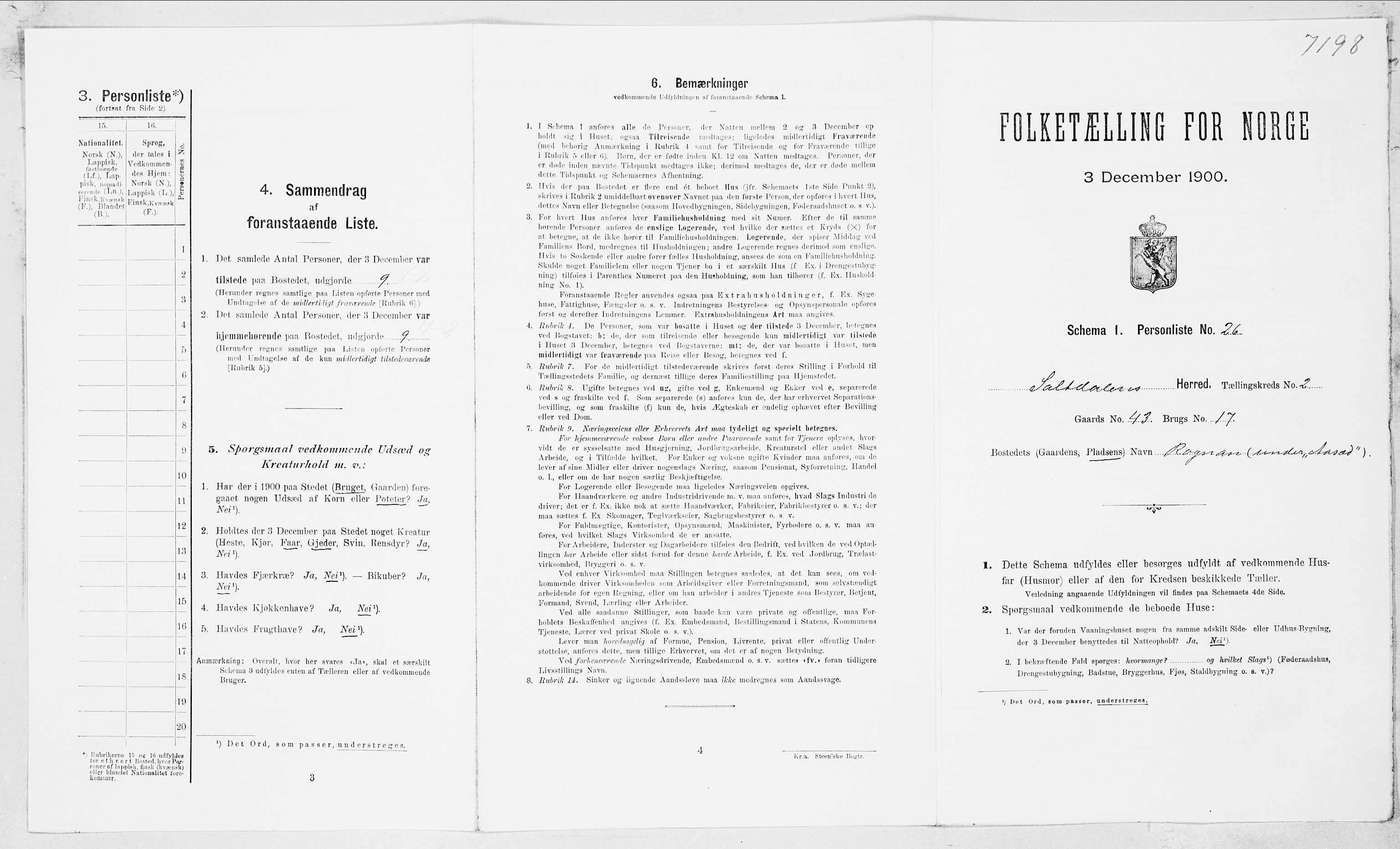 SAT, Folketelling 1900 for 1840 Saltdal herred, 1900, s. 164