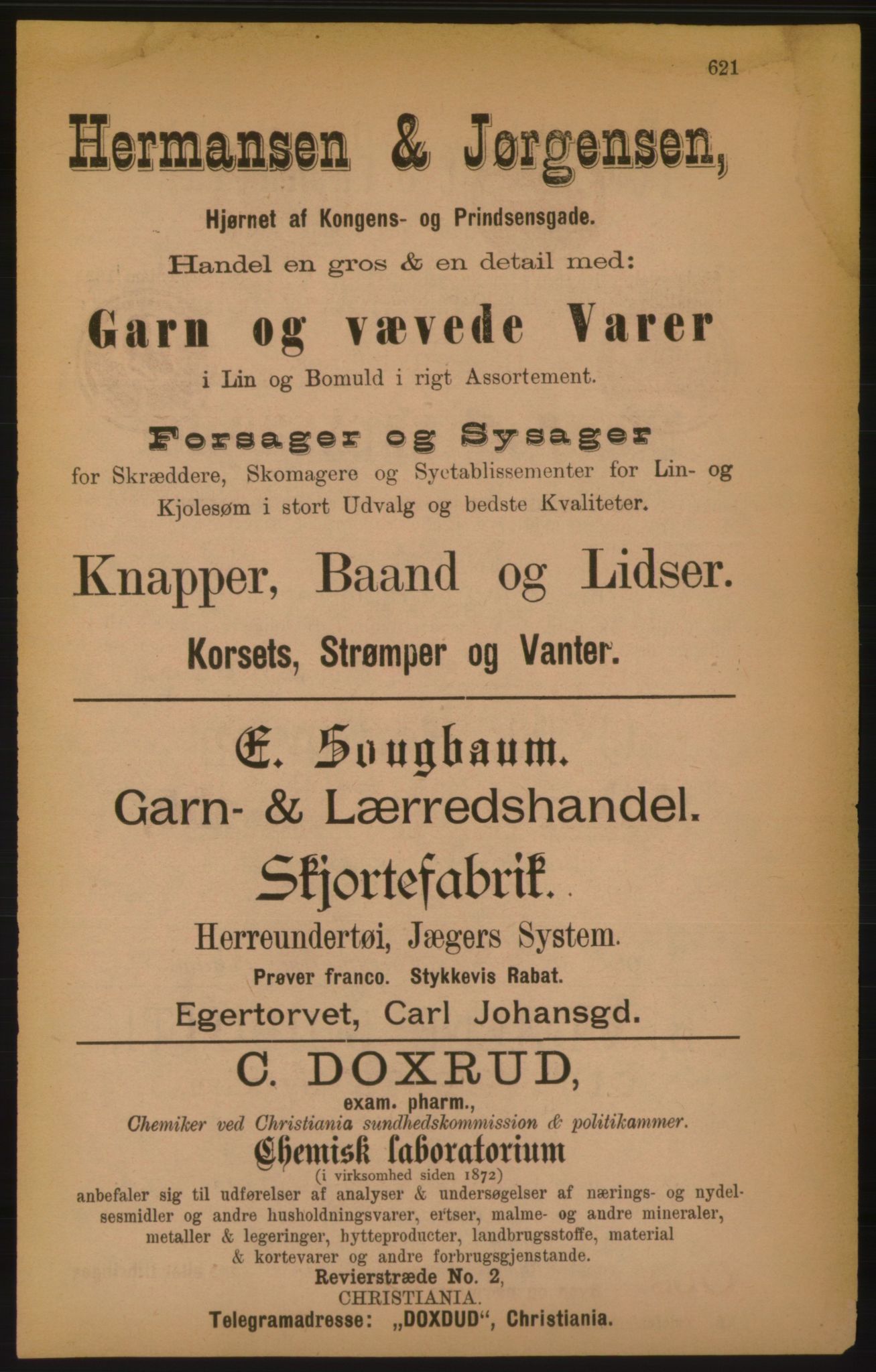 Kristiania/Oslo adressebok, PUBL/-, 1886, s. 621