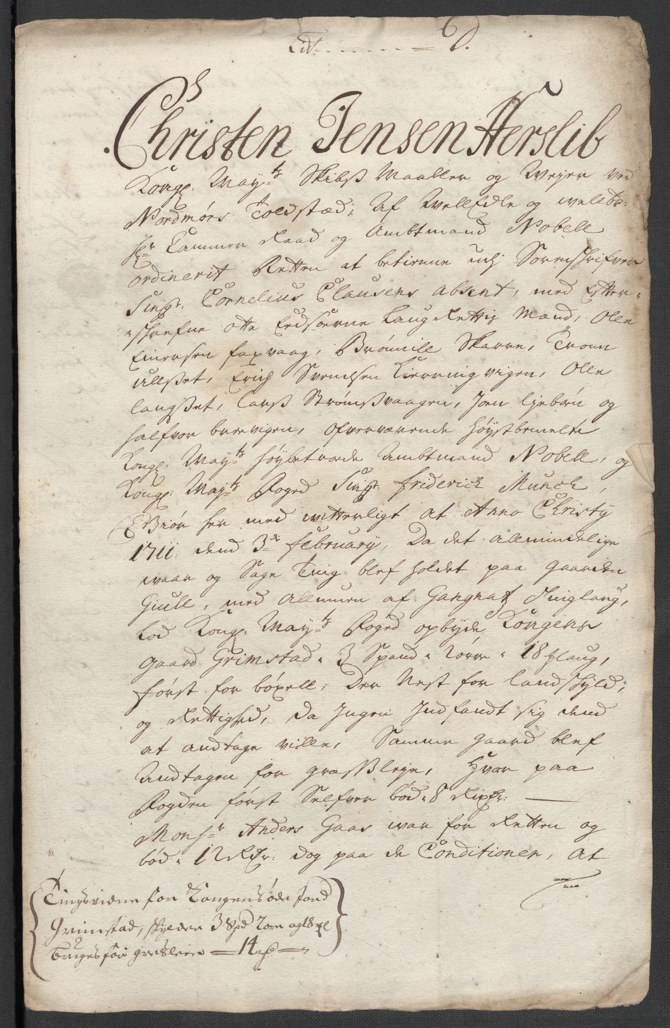 Rentekammeret inntil 1814, Reviderte regnskaper, Fogderegnskap, AV/RA-EA-4092/R56/L3745: Fogderegnskap Nordmøre, 1711, s. 381