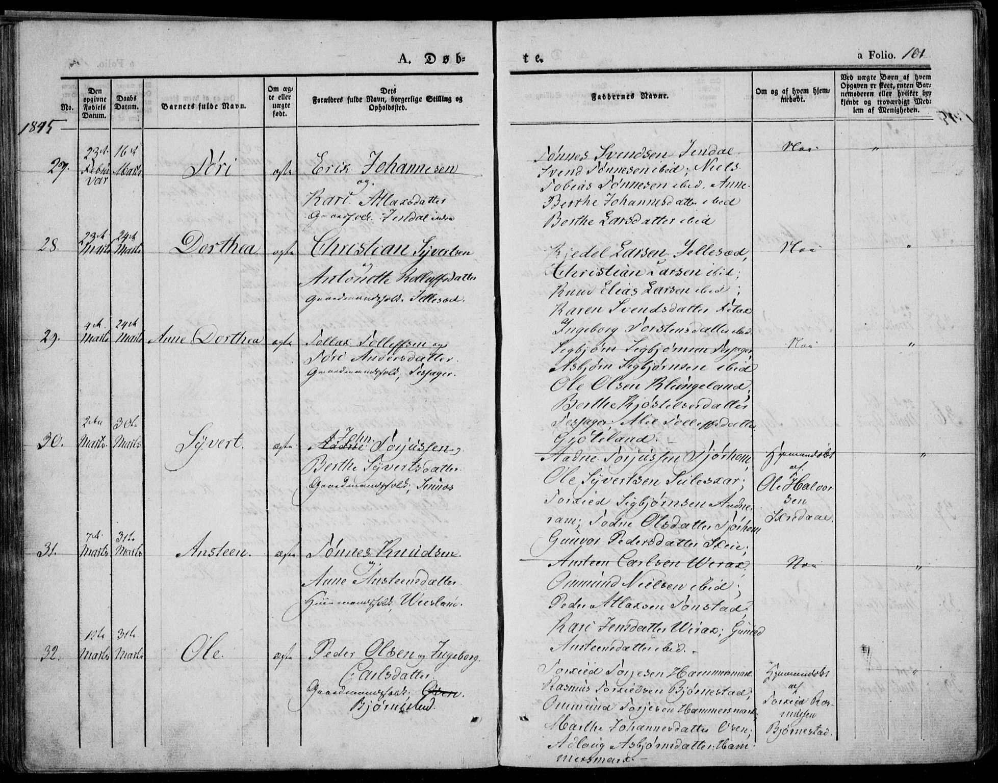 Bakke sokneprestkontor, AV/SAK-1111-0002/F/Fa/Faa/L0004: Ministerialbok nr. A 4, 1834-1846, s. 101