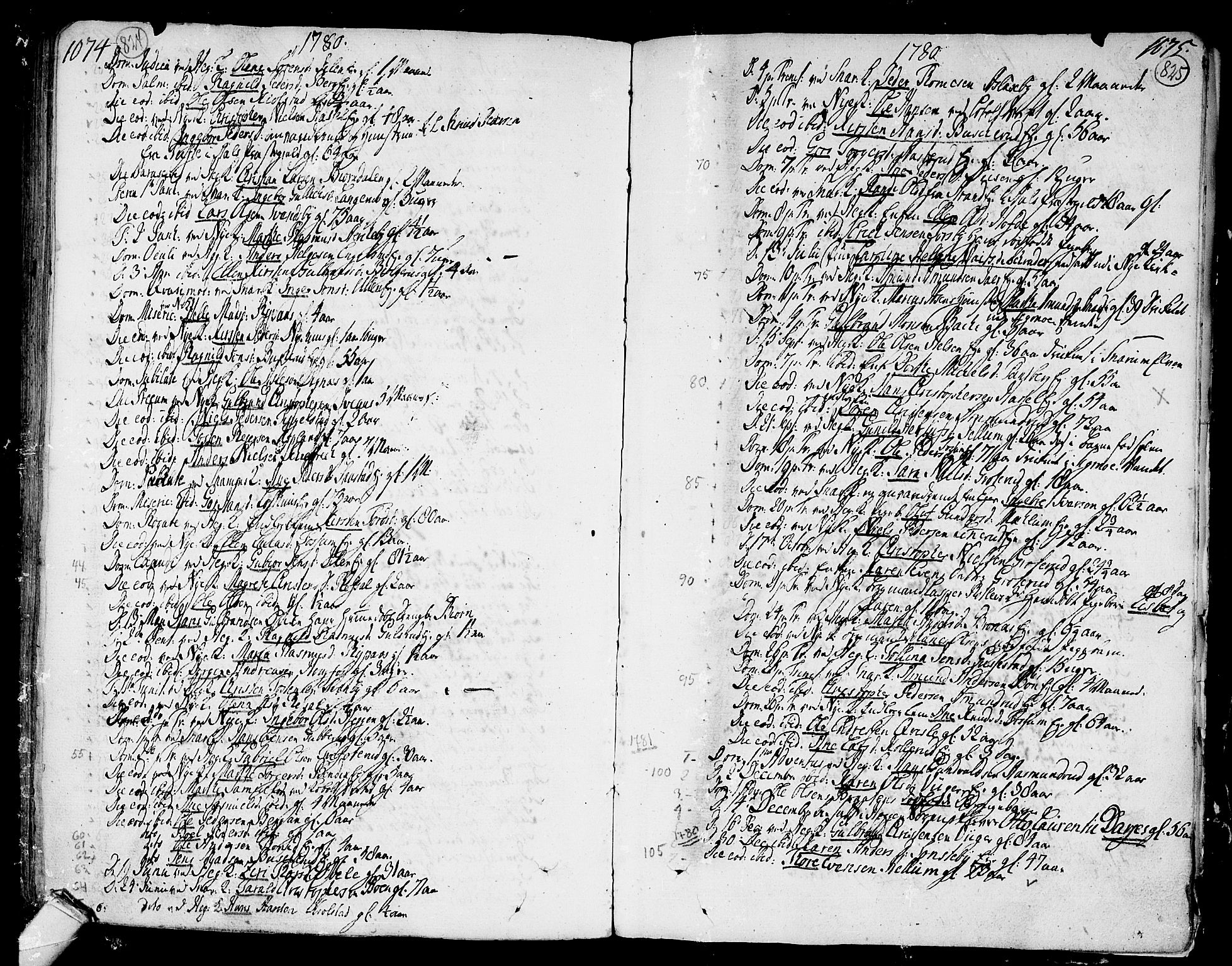 Modum kirkebøker, AV/SAKO-A-234/F/Fa/L0002: Ministerialbok nr. 2, 1741-1782, s. 824-825