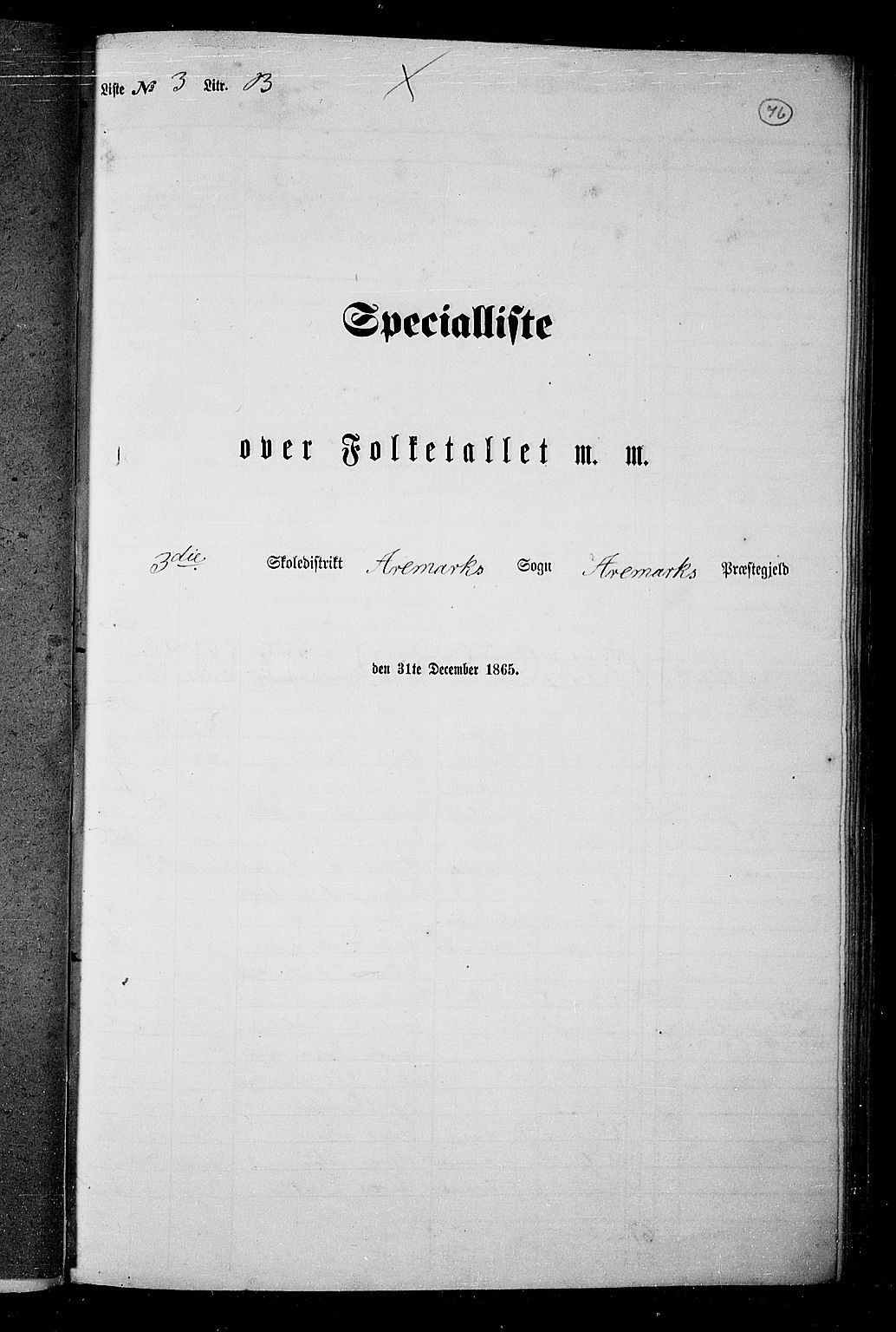 RA, Folketelling 1865 for 0118P Aremark prestegjeld, 1865, s. 71