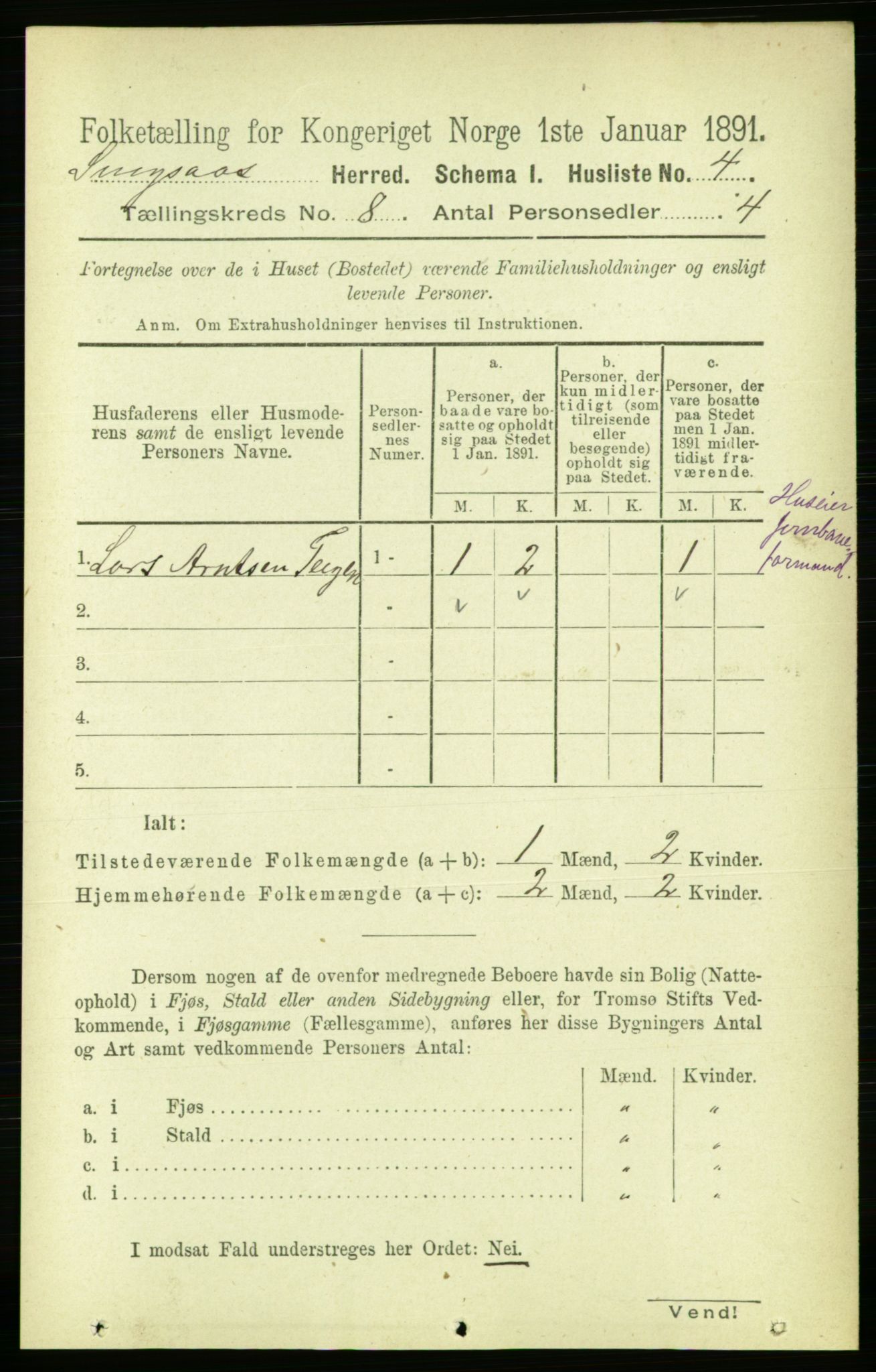 RA, Folketelling 1891 for 1646 Singsås herred, 1891, s. 1677