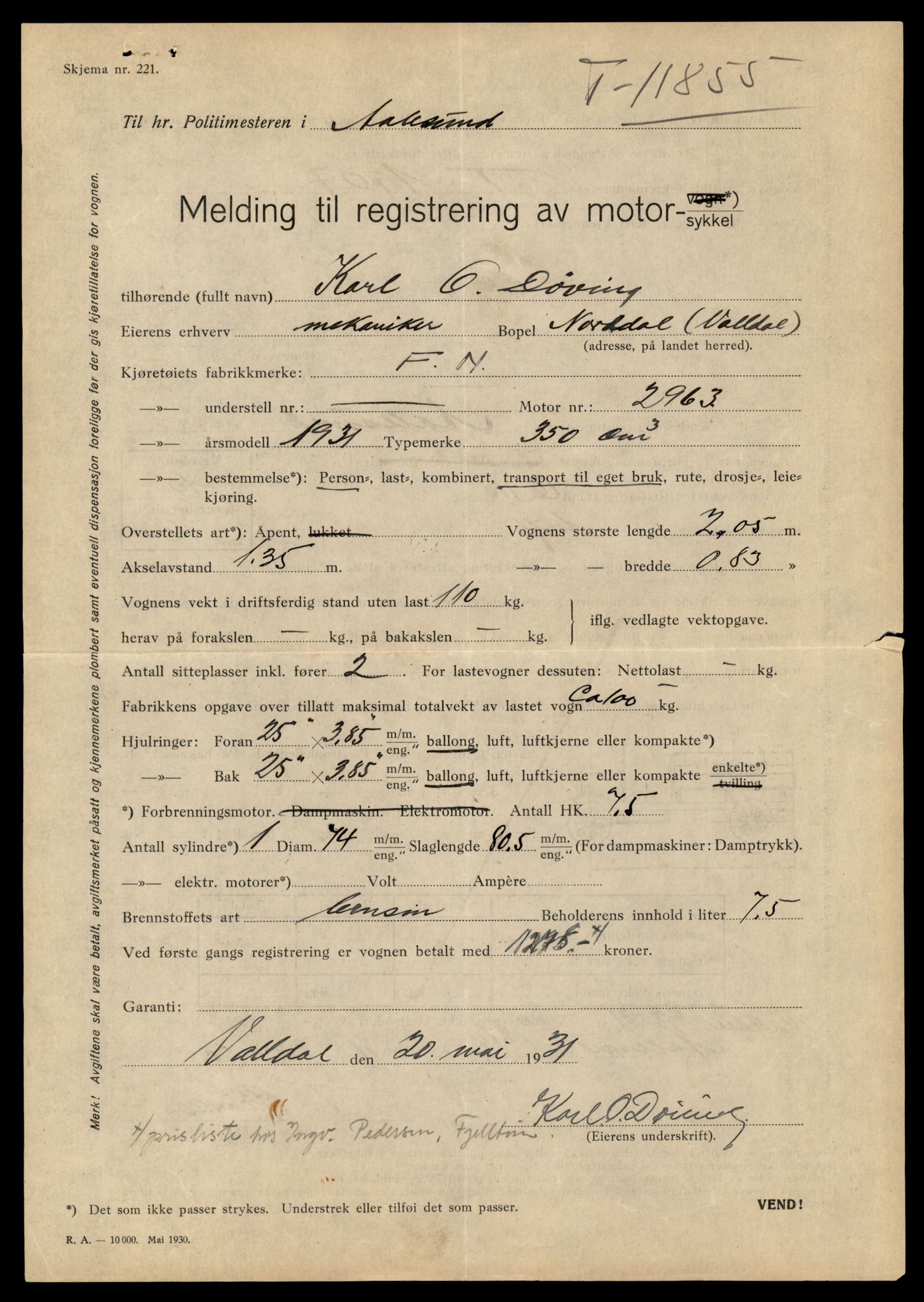 Møre og Romsdal vegkontor - Ålesund trafikkstasjon, AV/SAT-A-4099/F/Fe/L0031: Registreringskort for kjøretøy T 11800 - T 11996, 1927-1998, s. 973