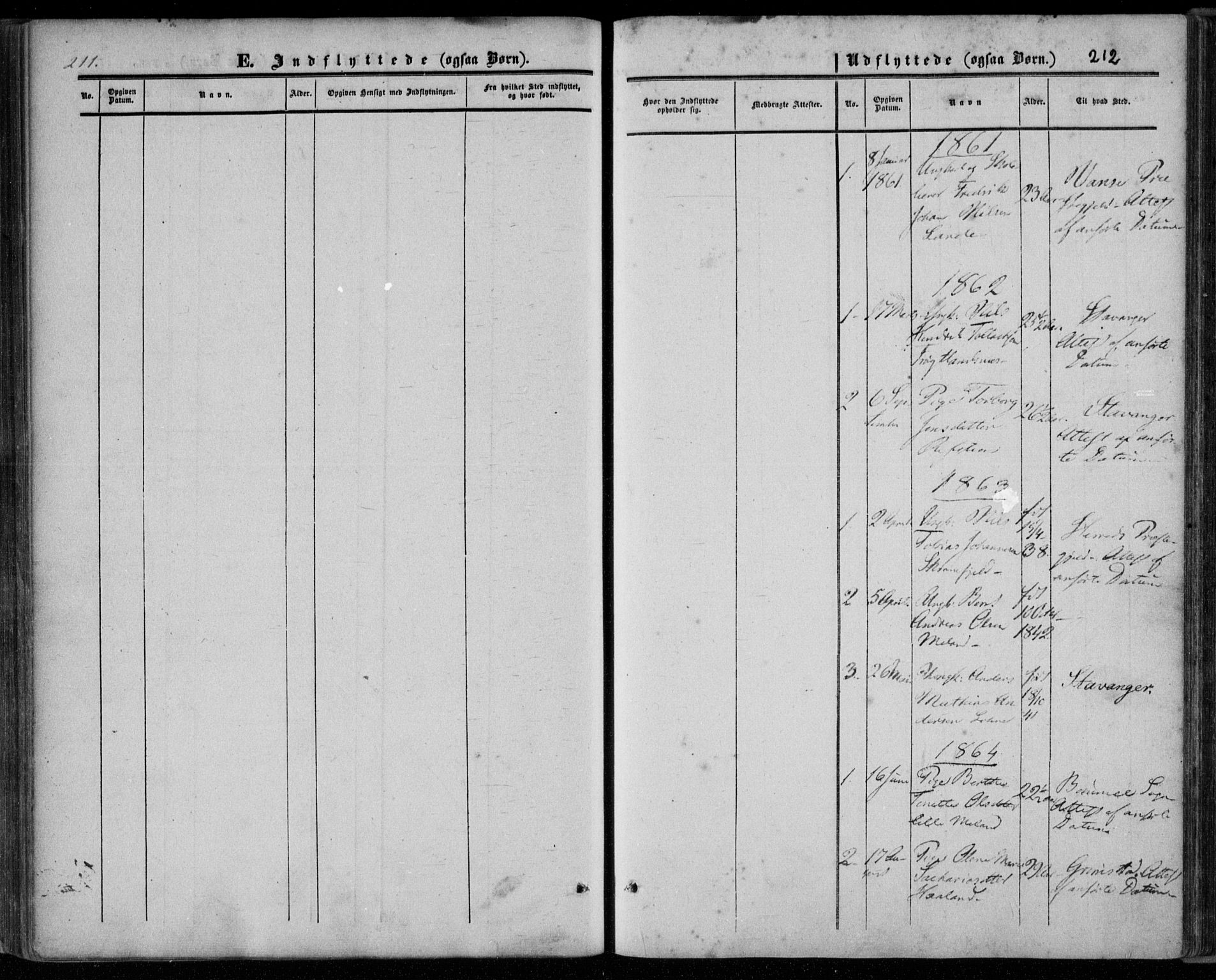 Kvinesdal sokneprestkontor, SAK/1111-0026/F/Fa/Faa/L0002: Ministerialbok nr. A 2, 1850-1876, s. 212