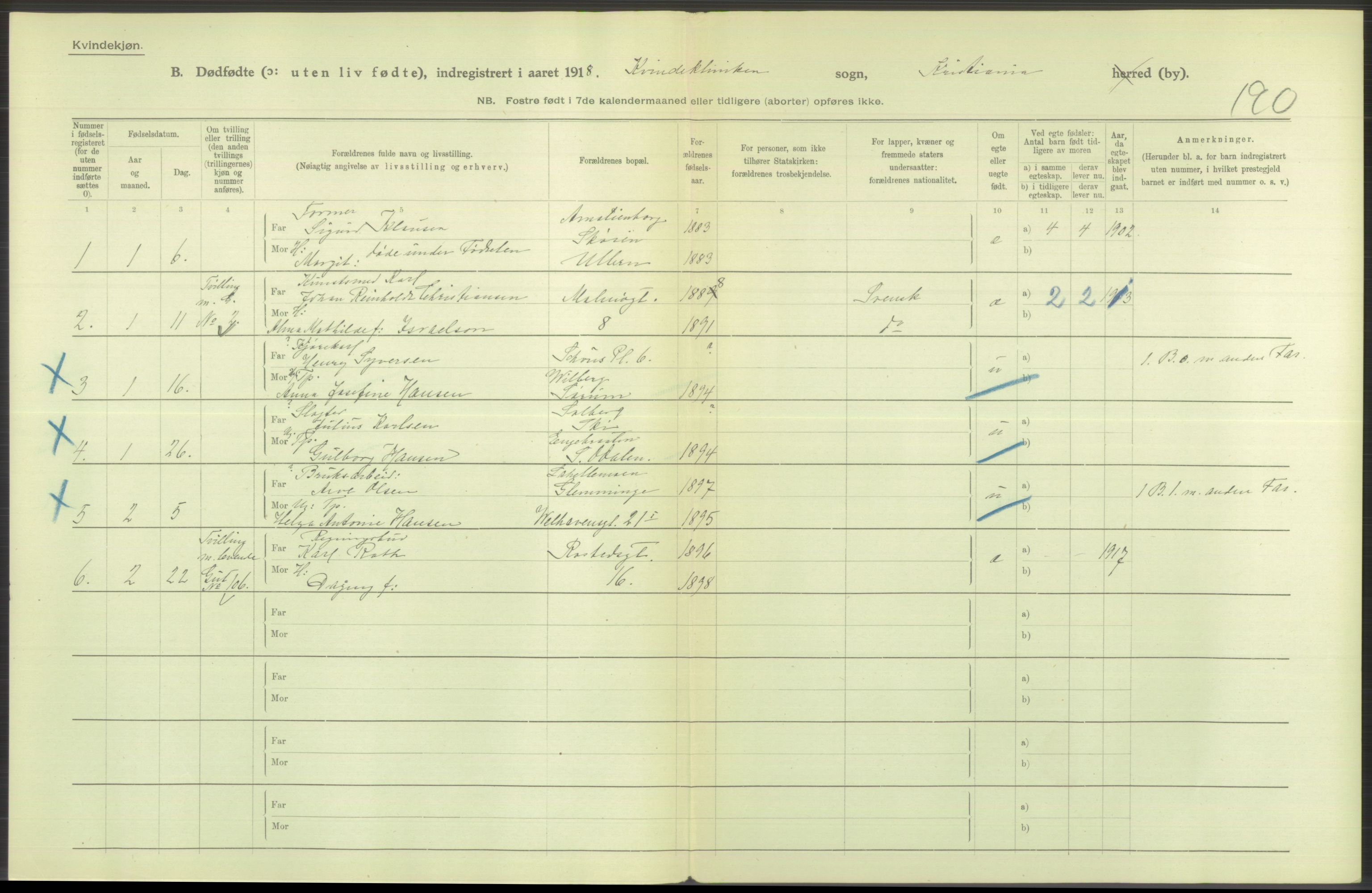 Statistisk sentralbyrå, Sosiodemografiske emner, Befolkning, RA/S-2228/D/Df/Dfb/Dfbh/L0011: Kristiania: Døde, dødfødte, 1918, s. 738