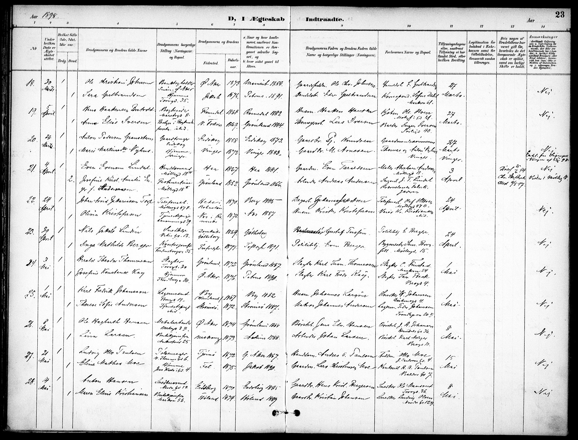 Jakob prestekontor Kirkebøker, AV/SAO-A-10850/F/Fa/L0006: Ministerialbok nr. 6, 1895-1908, s. 23