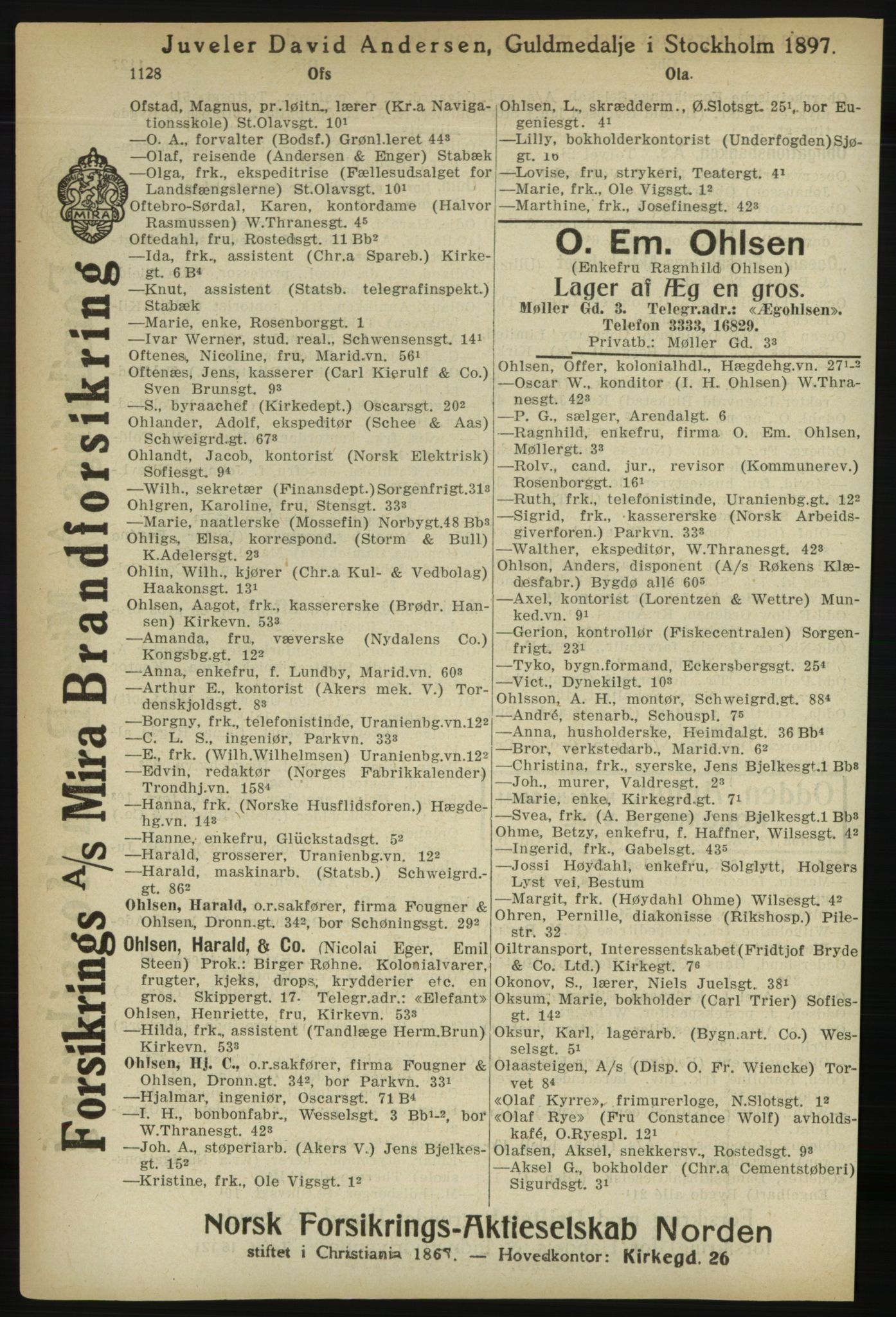 Kristiania/Oslo adressebok, PUBL/-, 1918, s. 1153