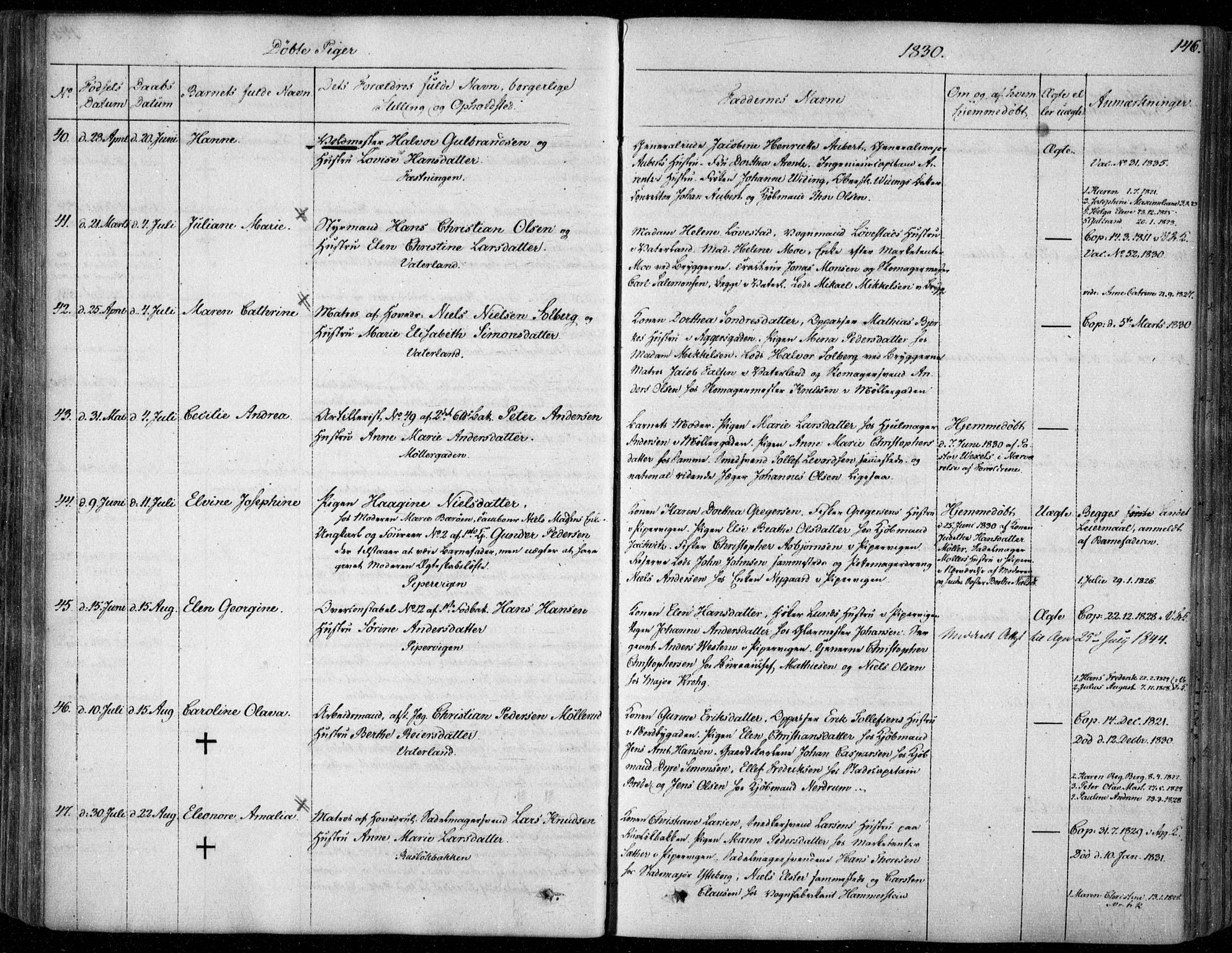 Garnisonsmenigheten Kirkebøker, SAO/A-10846/F/Fa/L0006: Ministerialbok nr. 6, 1828-1841, s. 146