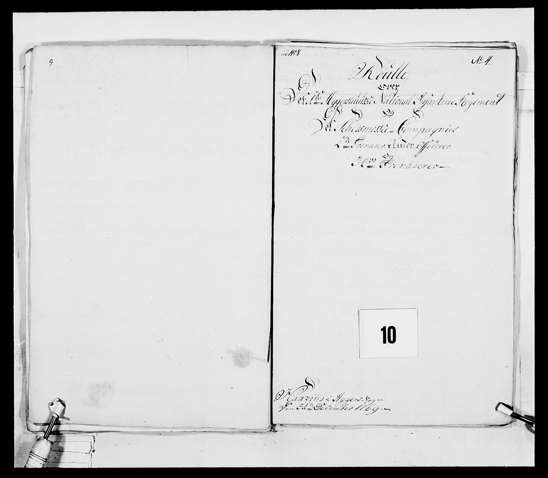 Generalitets- og kommissariatskollegiet, Det kongelige norske kommissariatskollegium, AV/RA-EA-5420/E/Eh/L0037: 1. Akershusiske nasjonale infanteriregiment, 1767-1773, s. 39