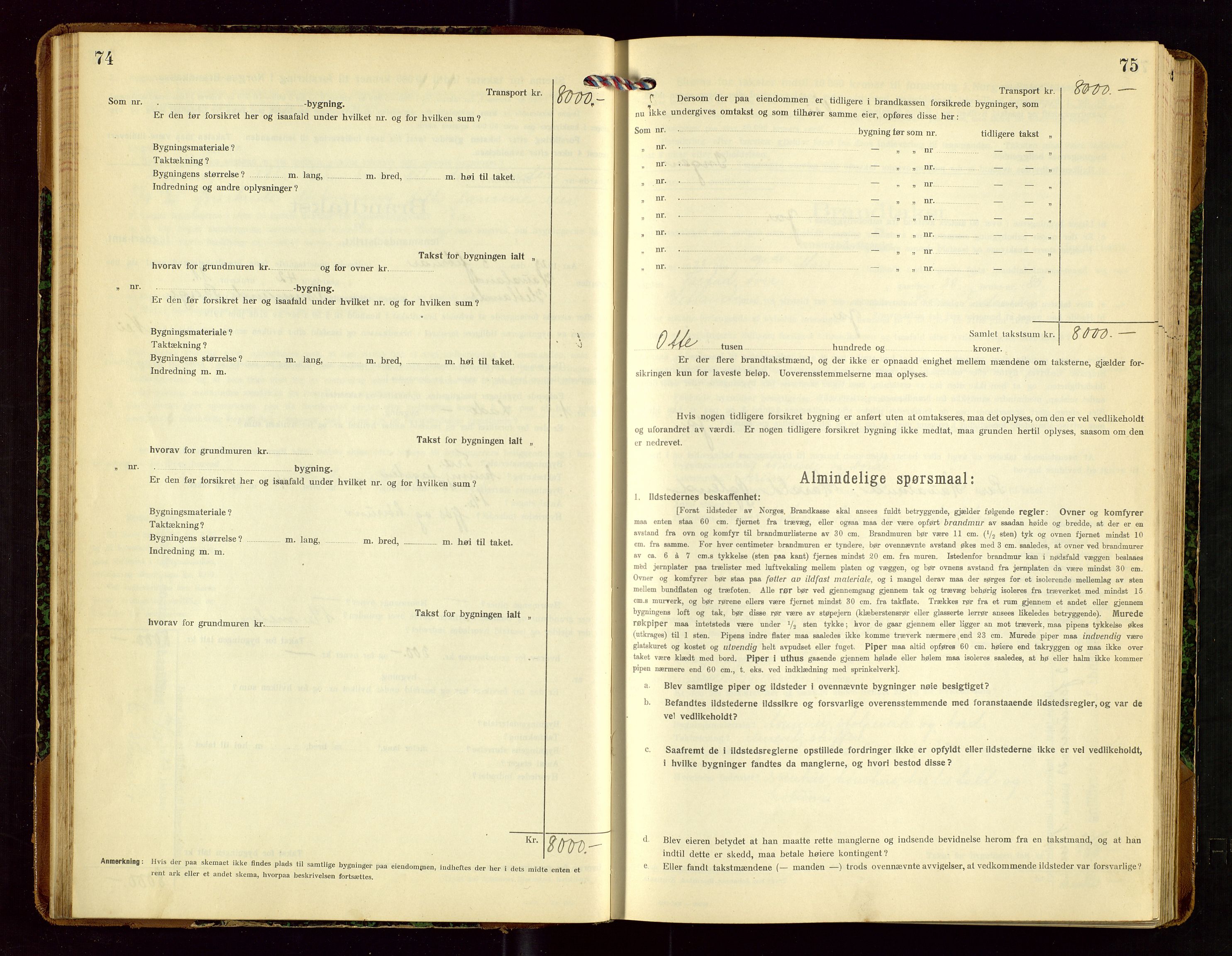 Hetland lensmannskontor, AV/SAST-A-100101/Gob/L0002: "Brandtakstprotokol", 1918-1932, s. 74-75