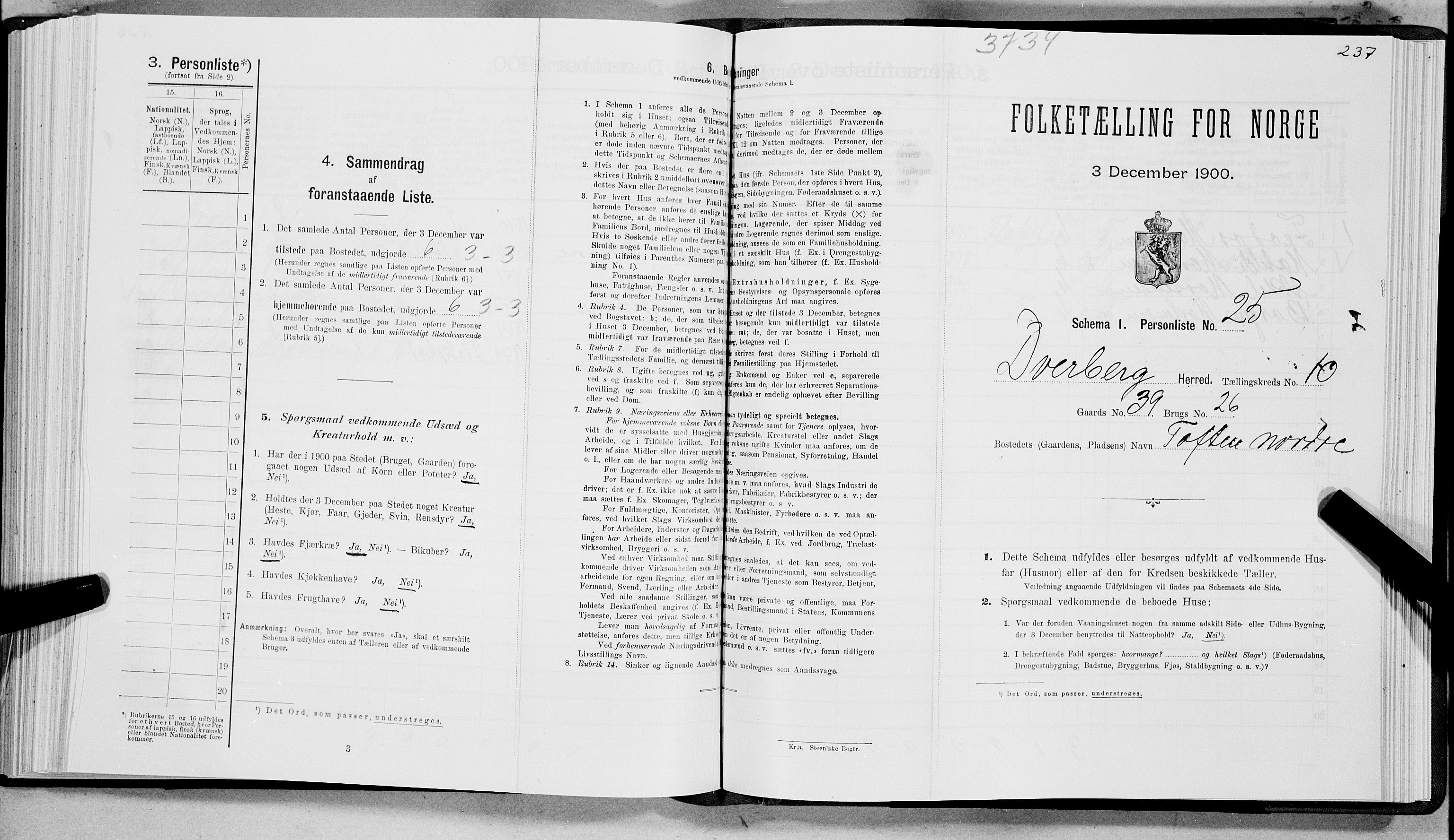 SAT, Folketelling 1900 for 1872 Dverberg herred, 1900, s. 911
