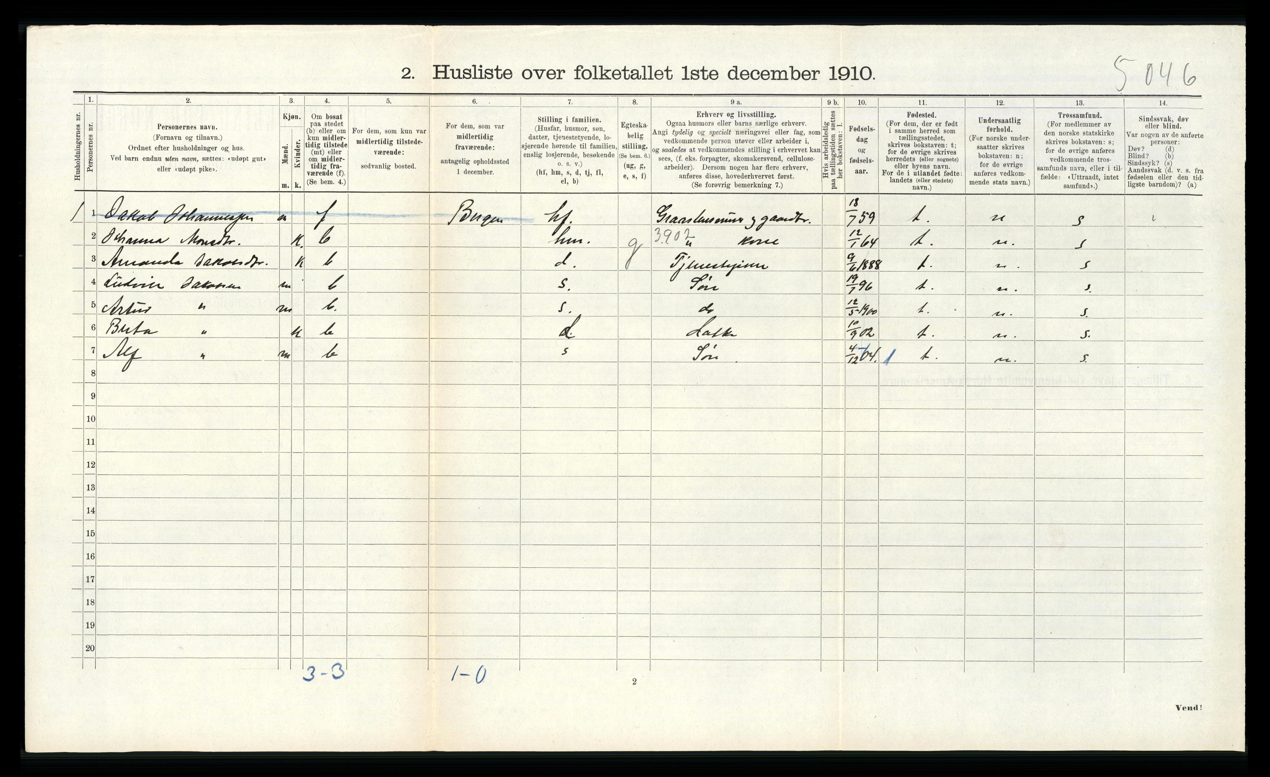 RA, Folketelling 1910 for 1257 Alversund herred, 1910, s. 631