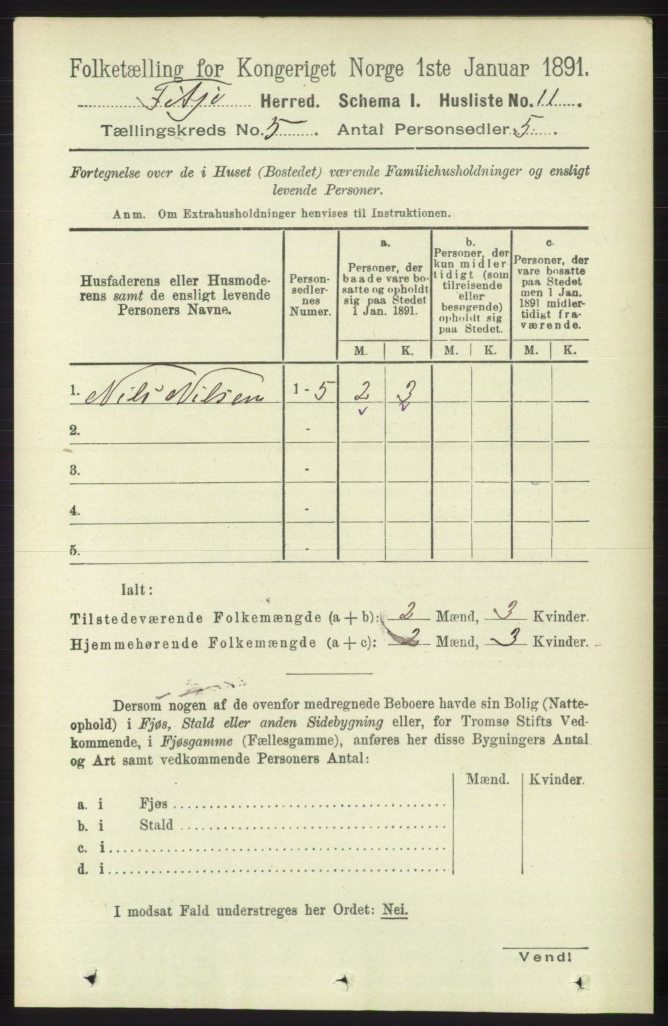 RA, Folketelling 1891 for 1222 Fitjar herred, 1891, s. 1687