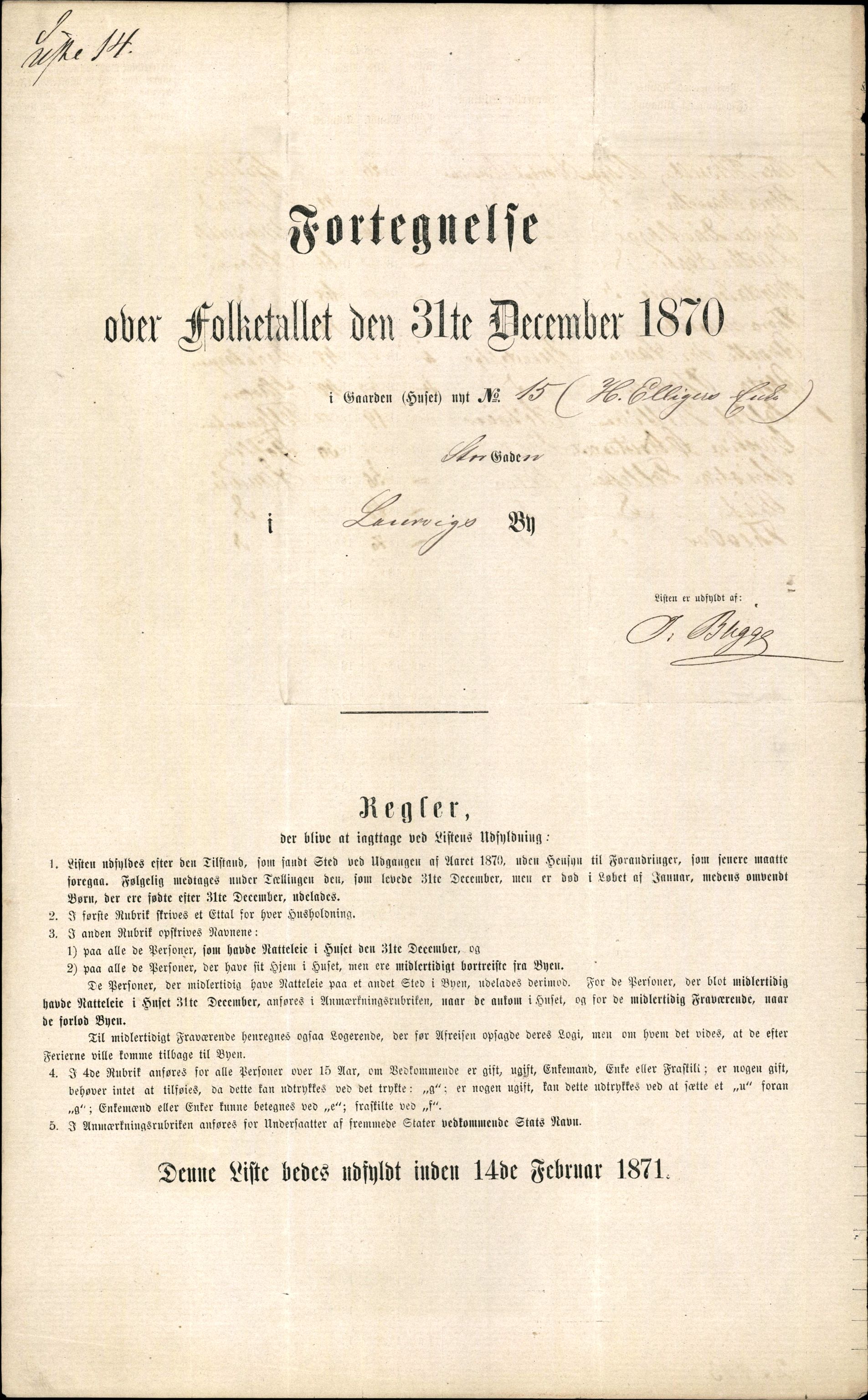 RA, Folketelling 1870 for 0707 Larvik kjøpstad, 1870, s. 45