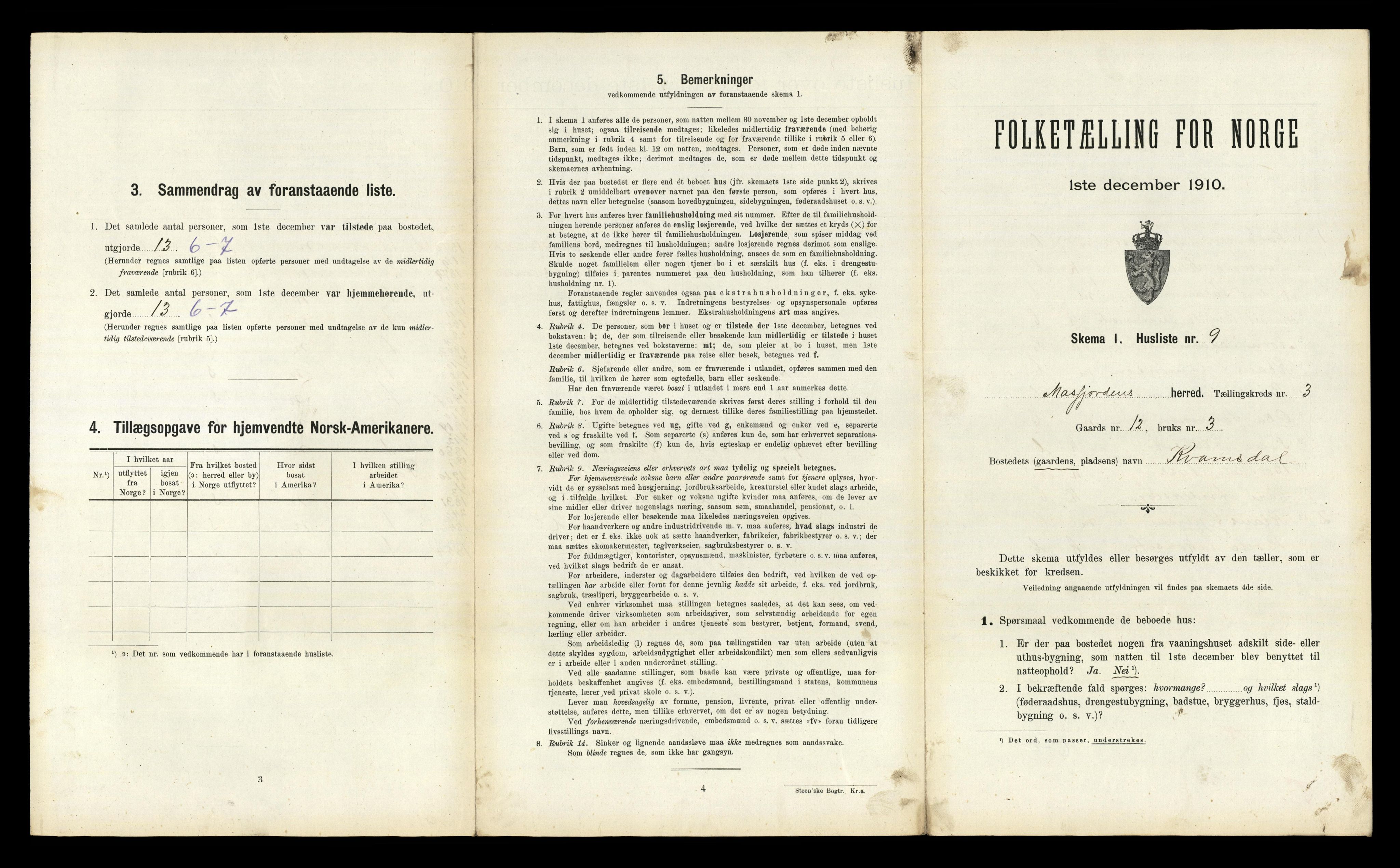 RA, Folketelling 1910 for 1266 Masfjorden herred, 1910, s. 210