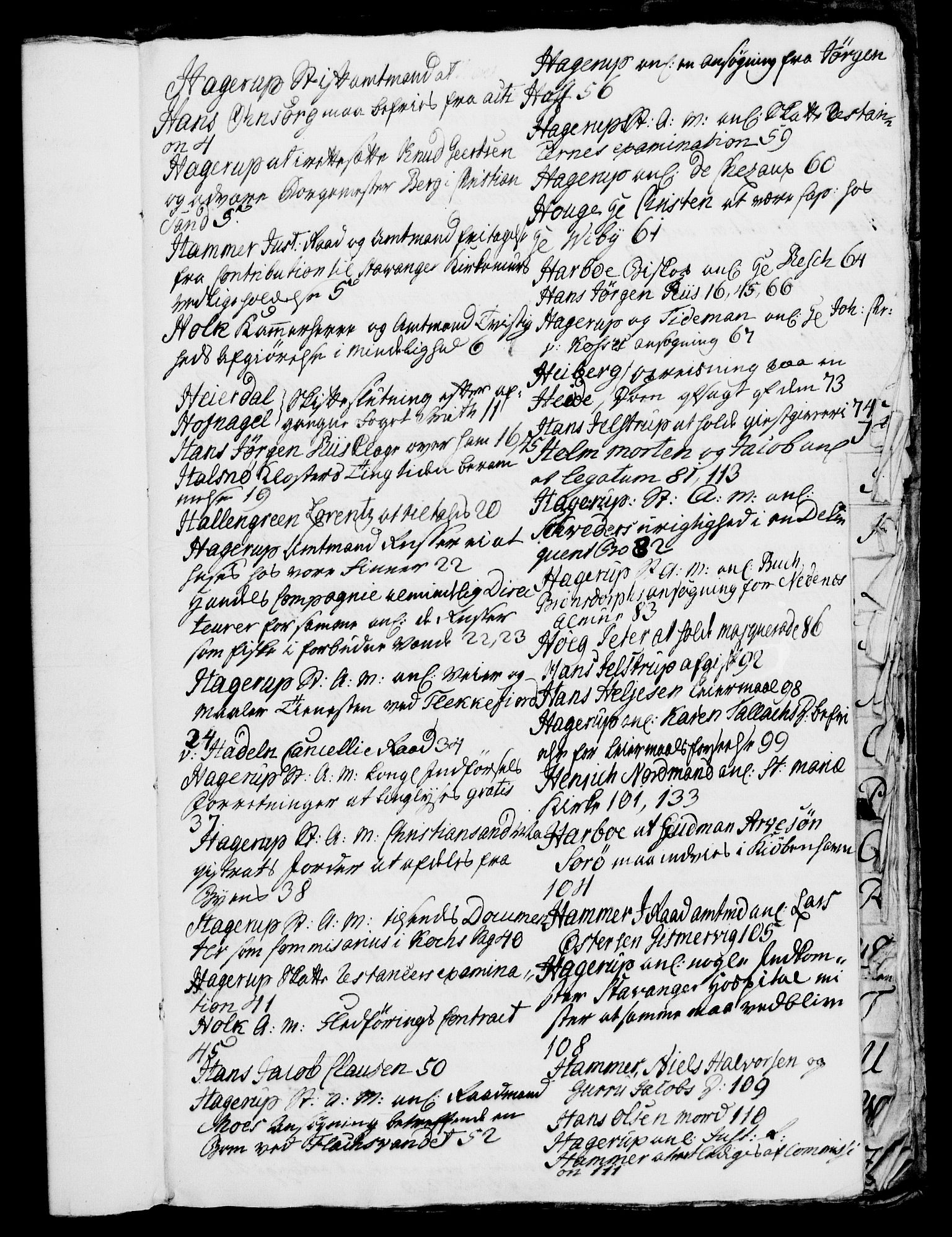 Danske Kanselli 1572-1799, AV/RA-EA-3023/G/Gb/L0001: Alfabetisk register til 3. departements utgående brev, 1771-1772