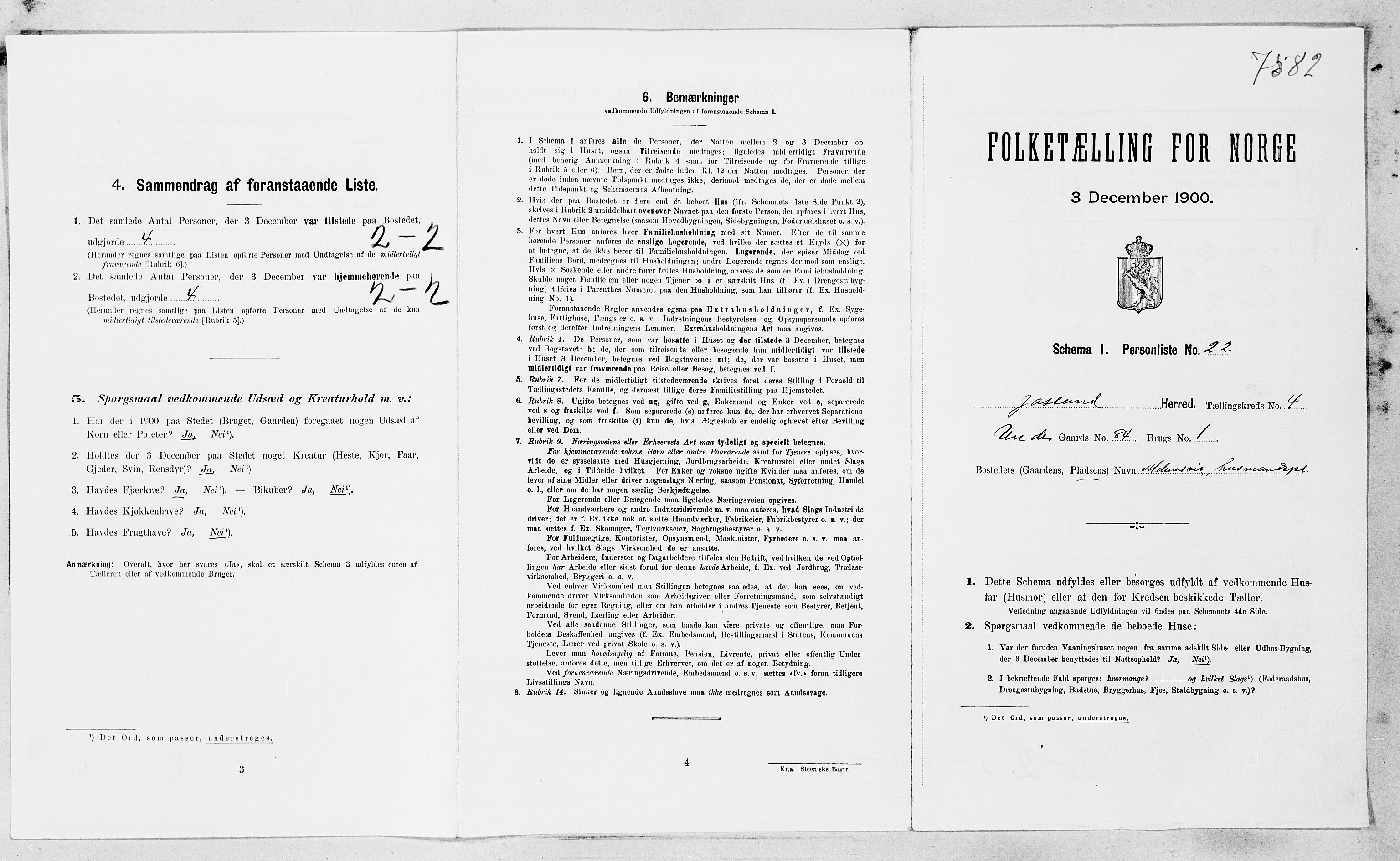 SAT, Folketelling 1900 for 1629 Jøssund herred, 1900, s. 467