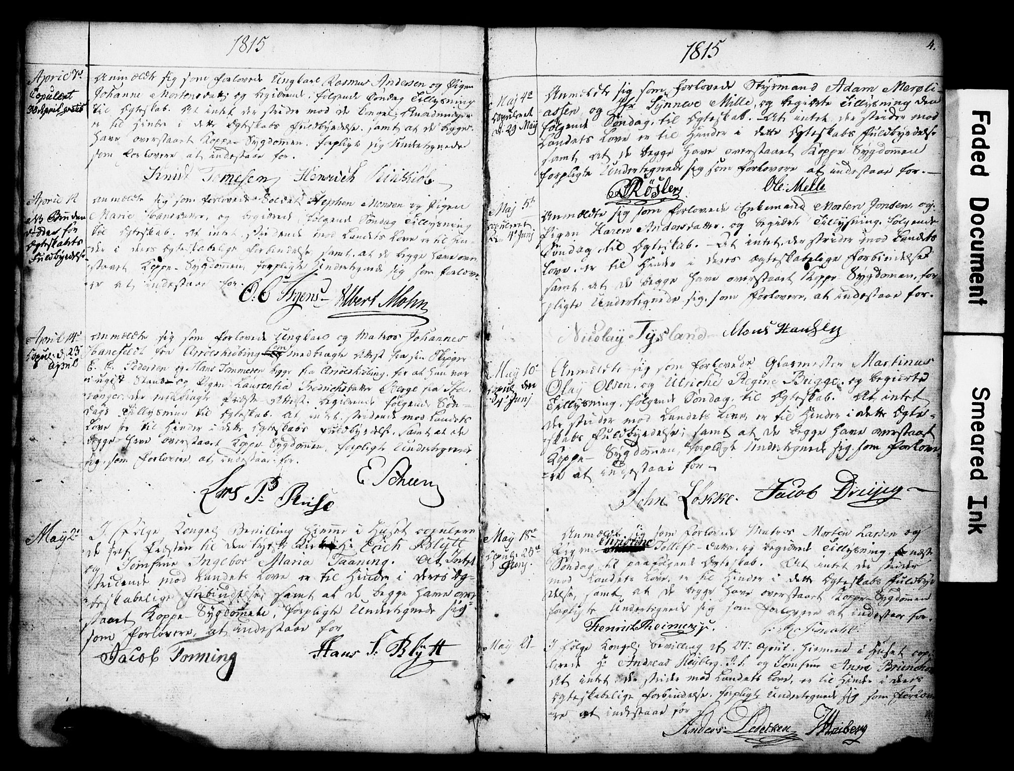 Nykirken Sokneprestembete, SAB/A-77101: Forlovererklæringer nr. II.5.1, 1814-1846, s. 4
