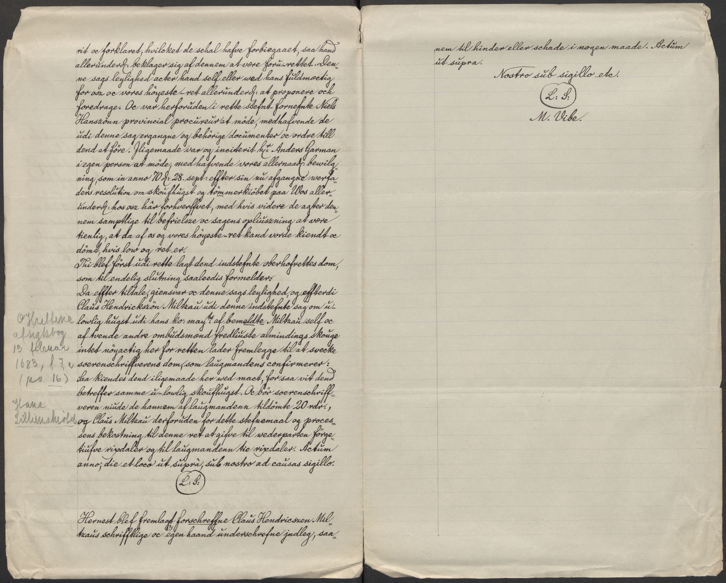 Rentekammeret inntil 1814, Realistisk ordnet avdeling, AV/RA-EA-4070/Fb/L0015: Dokumenter om Raundalen allmenning i Voss. Claus Miltzows sak, 1684, s. 61