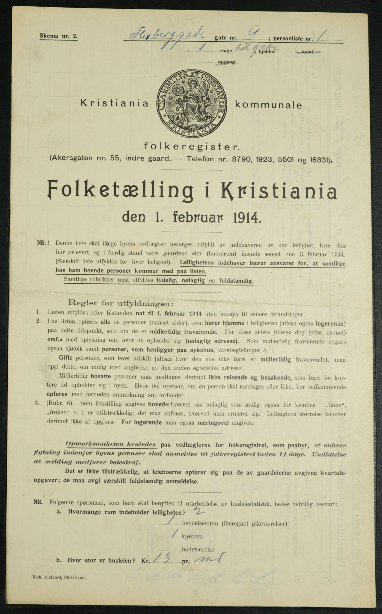 OBA, Kommunal folketelling 1.2.1914 for Kristiania, 1914, s. 24818