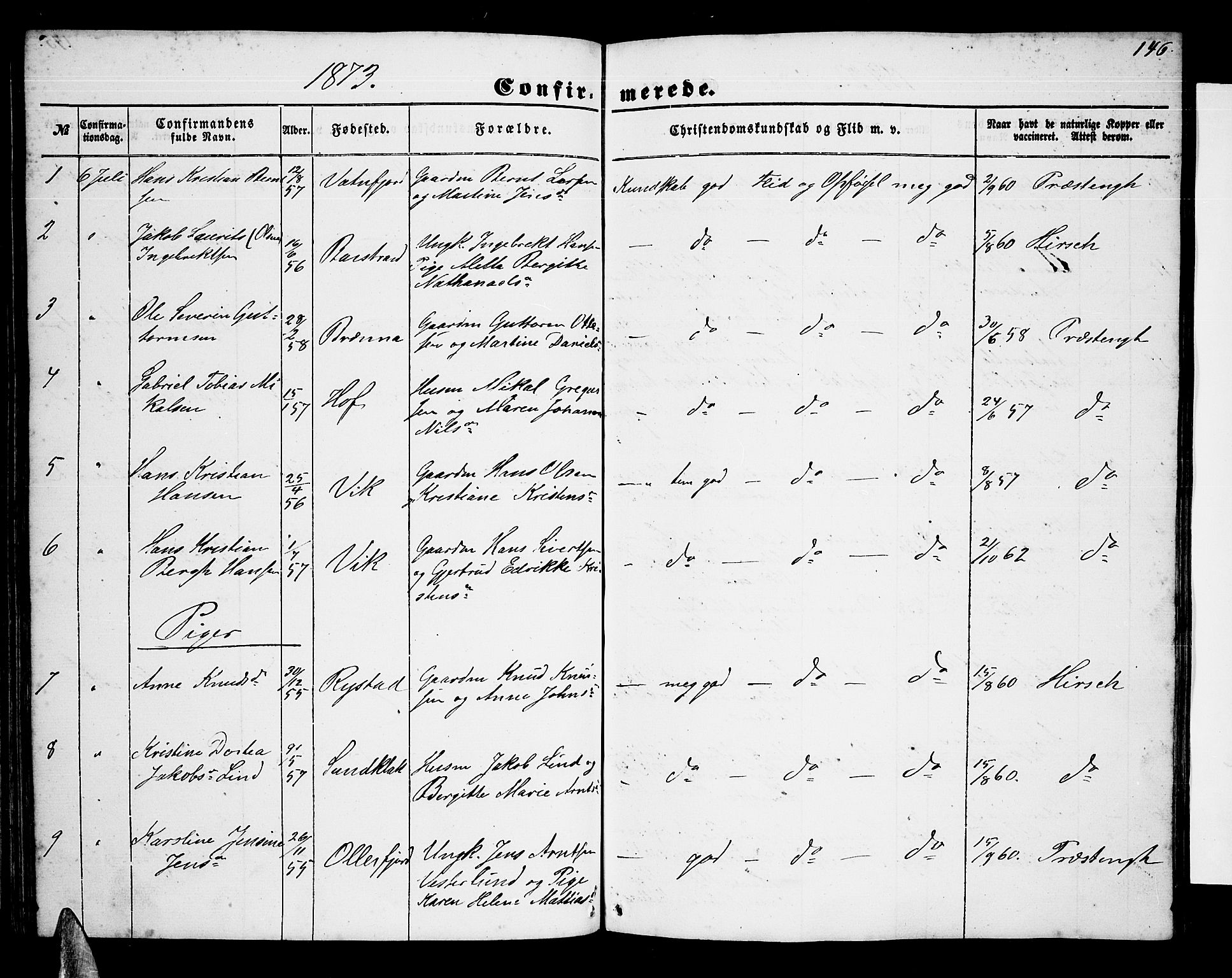 Ministerialprotokoller, klokkerbøker og fødselsregistre - Nordland, SAT/A-1459/876/L1102: Klokkerbok nr. 876C01, 1852-1886, s. 146