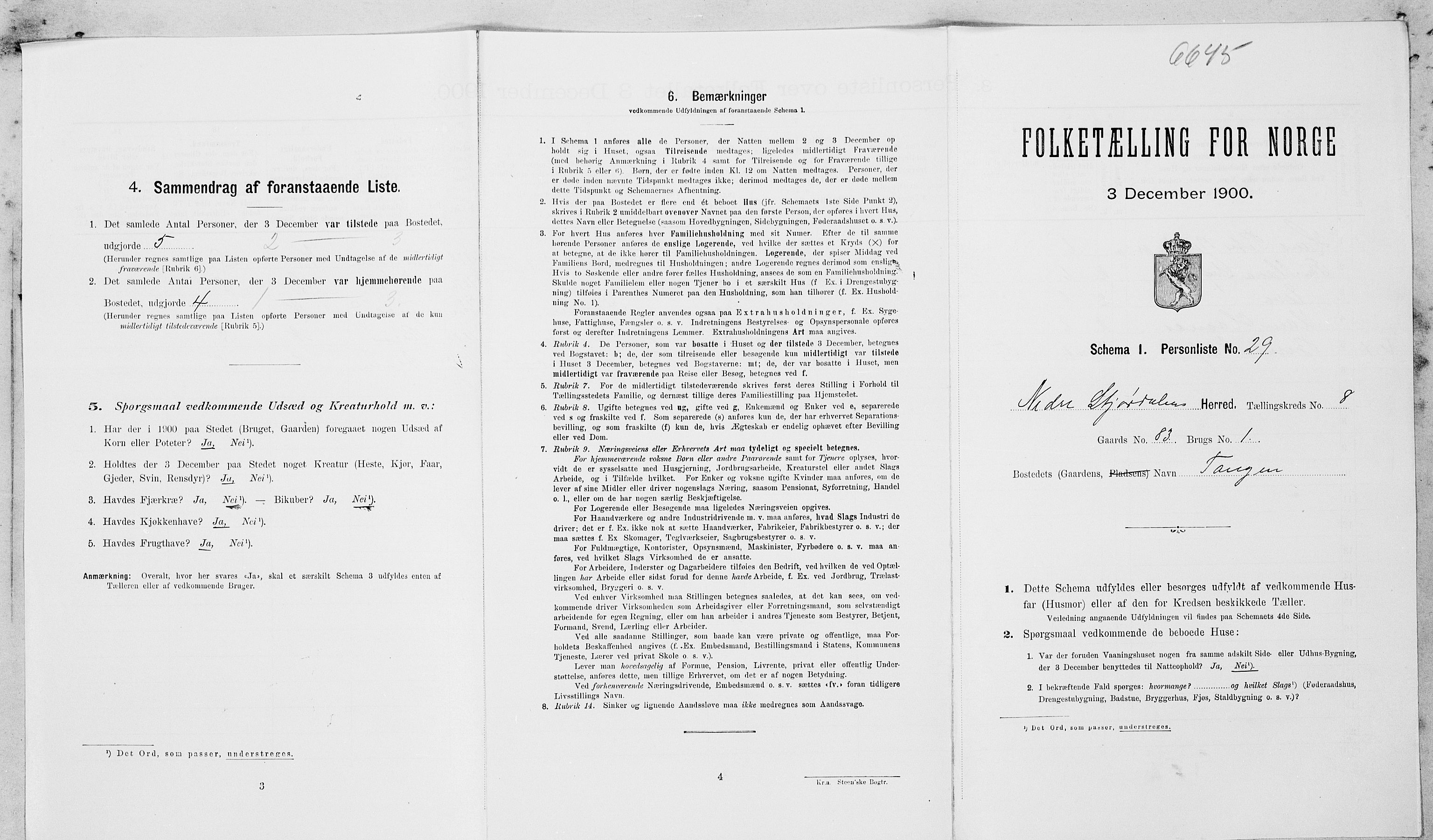 SAT, Folketelling 1900 for 1714 Nedre Stjørdal herred, 1900, s. 974