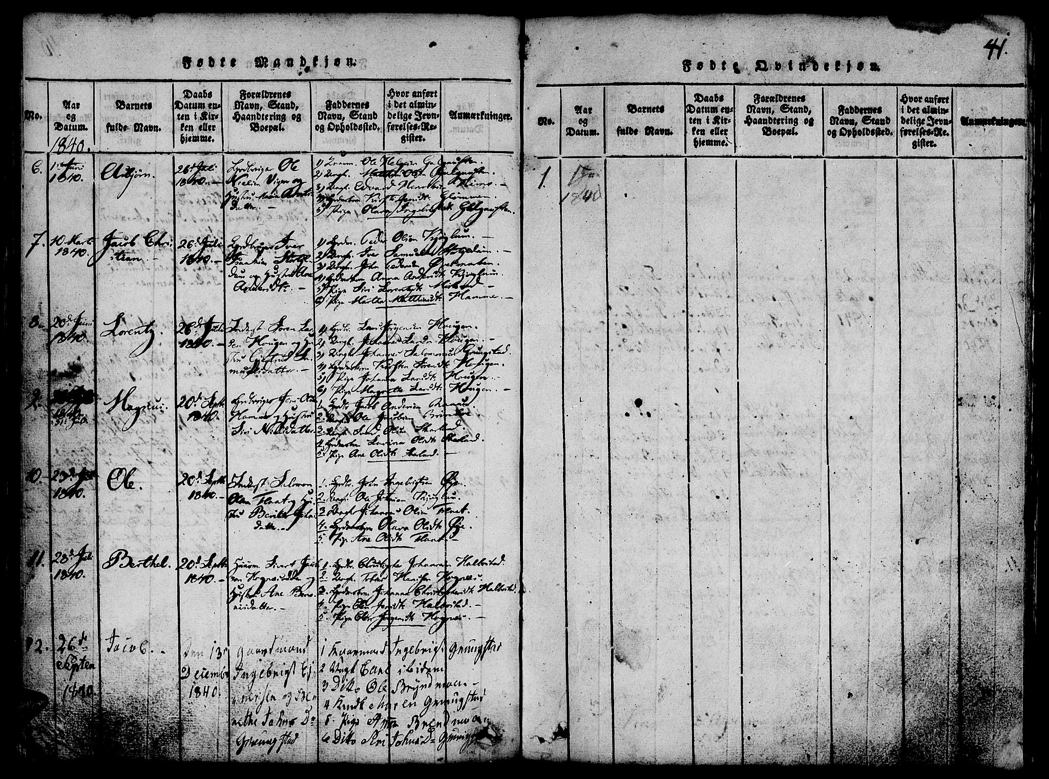 Ministerialprotokoller, klokkerbøker og fødselsregistre - Nord-Trøndelag, AV/SAT-A-1458/765/L0562: Klokkerbok nr. 765C01, 1817-1851, s. 41
