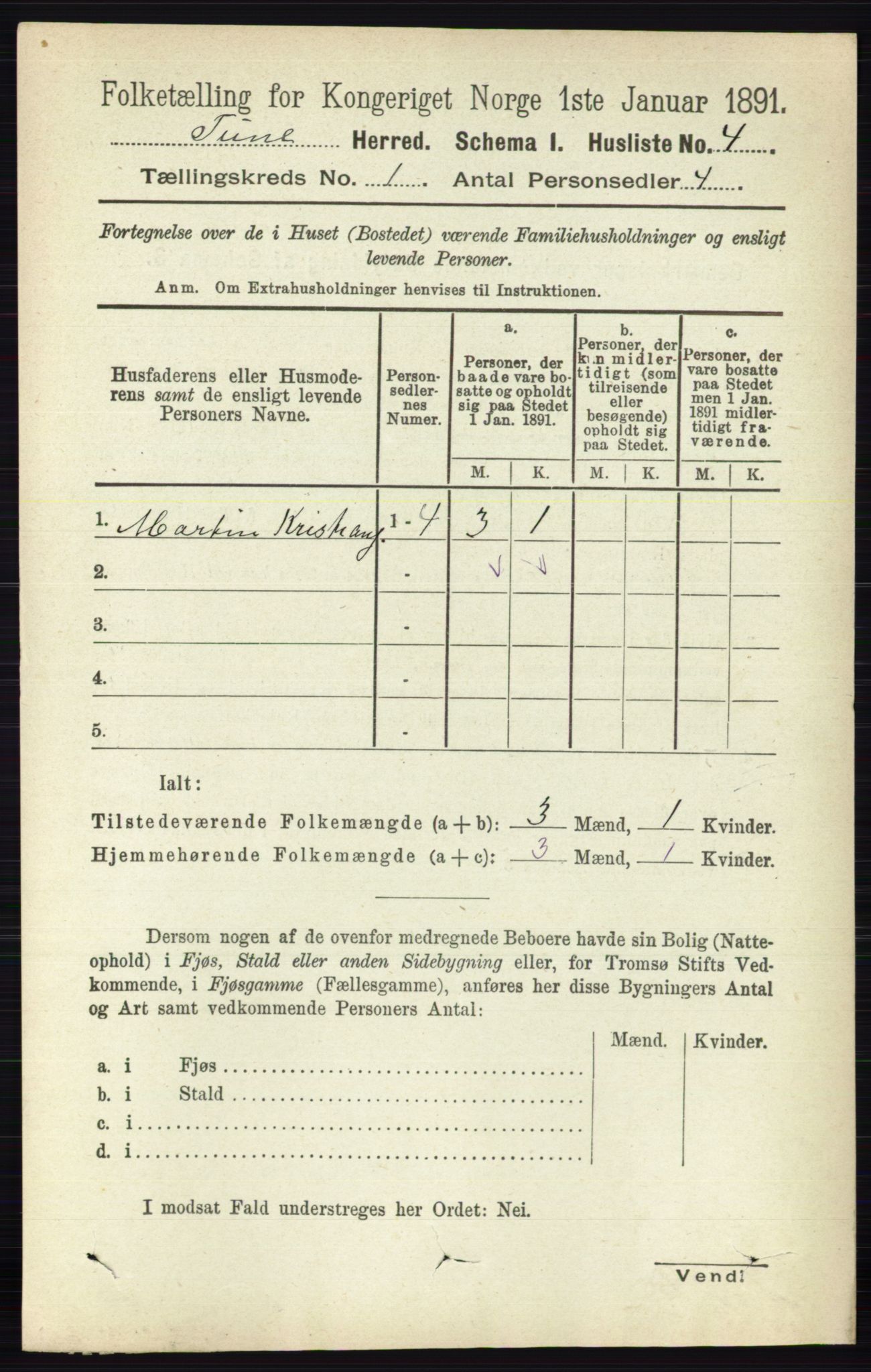 RA, Folketelling 1891 for 0130 Tune herred, 1891, s. 54