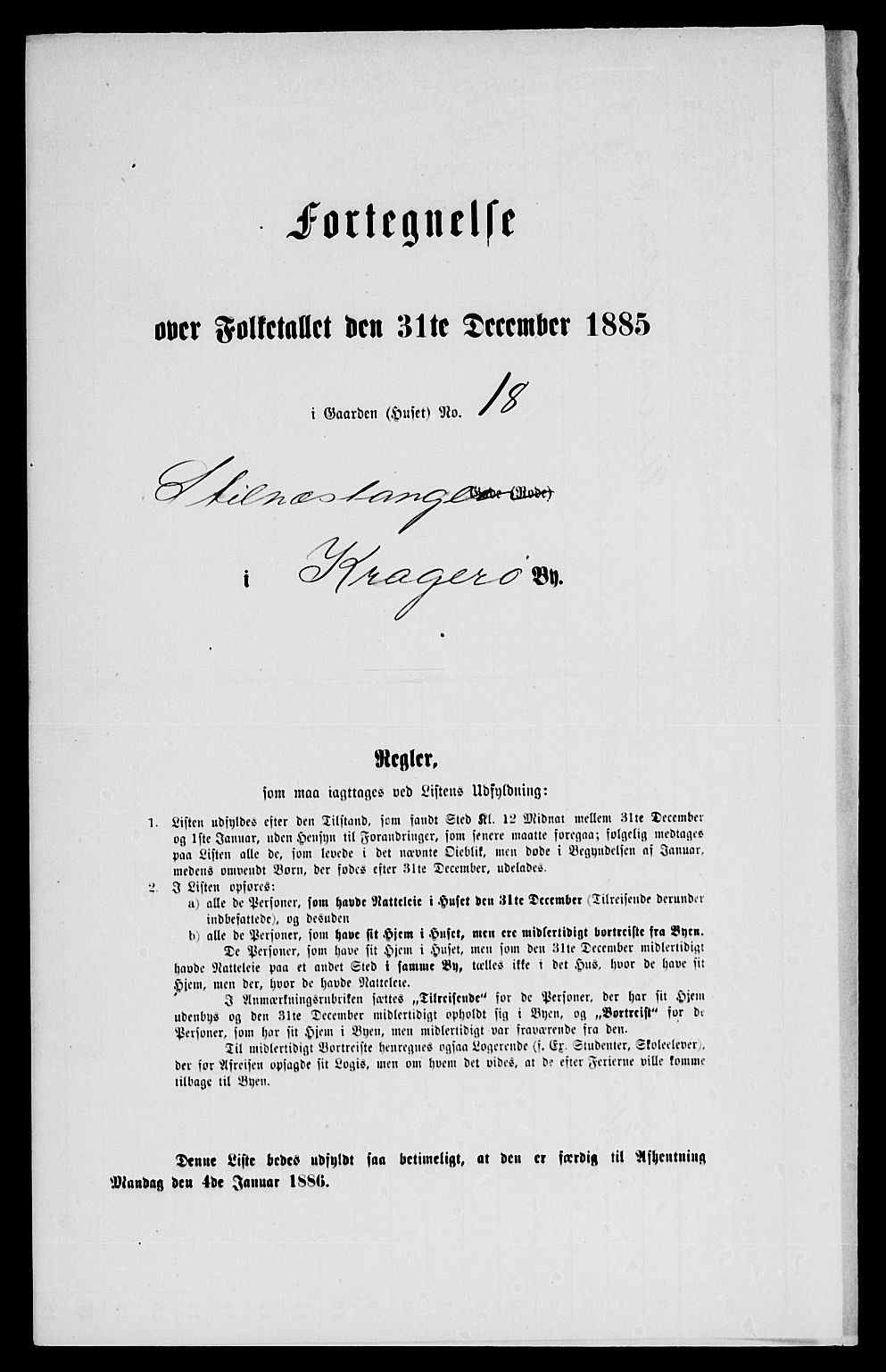 SAKO, Folketelling 1885 for 0801 Kragerø kjøpstad, 1885, s. 38