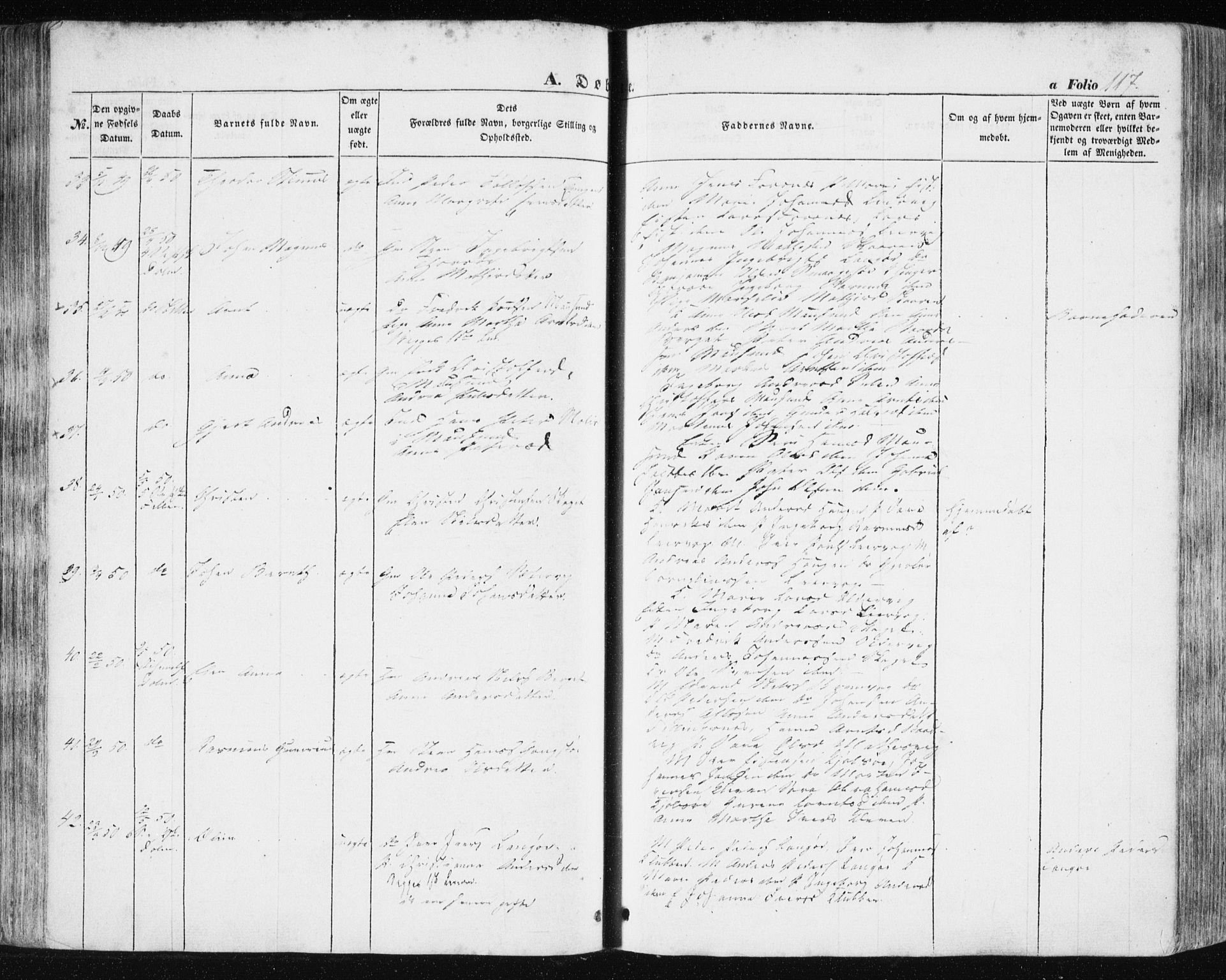 Ministerialprotokoller, klokkerbøker og fødselsregistre - Sør-Trøndelag, SAT/A-1456/634/L0529: Ministerialbok nr. 634A05, 1843-1851, s. 117