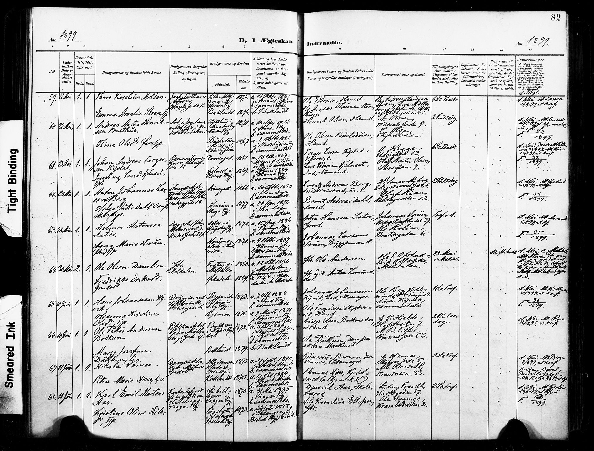 Ministerialprotokoller, klokkerbøker og fødselsregistre - Sør-Trøndelag, SAT/A-1456/604/L0198: Ministerialbok nr. 604A19, 1893-1900, s. 82