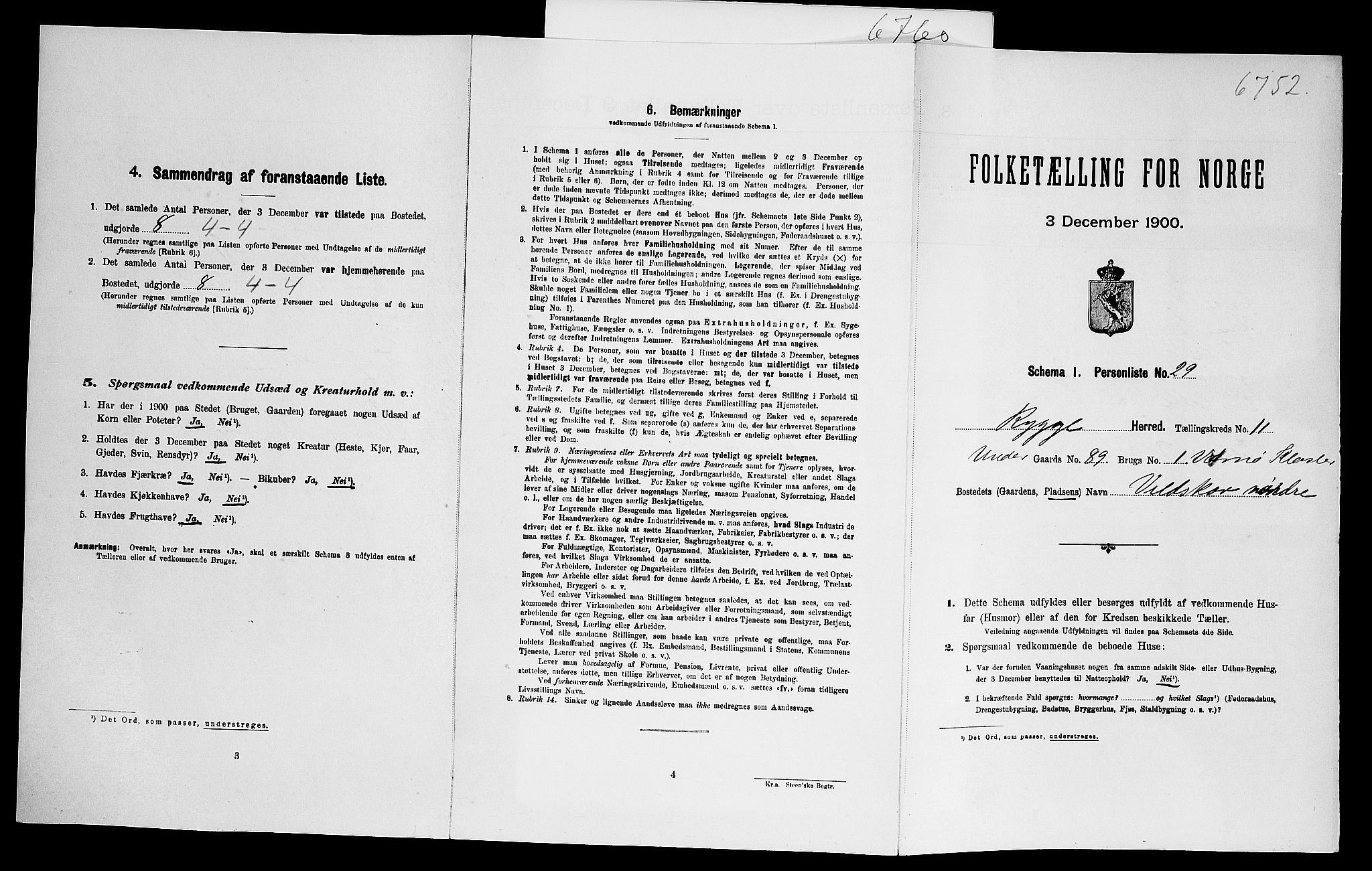 SAO, Folketelling 1900 for 0136 Rygge herred, 1900