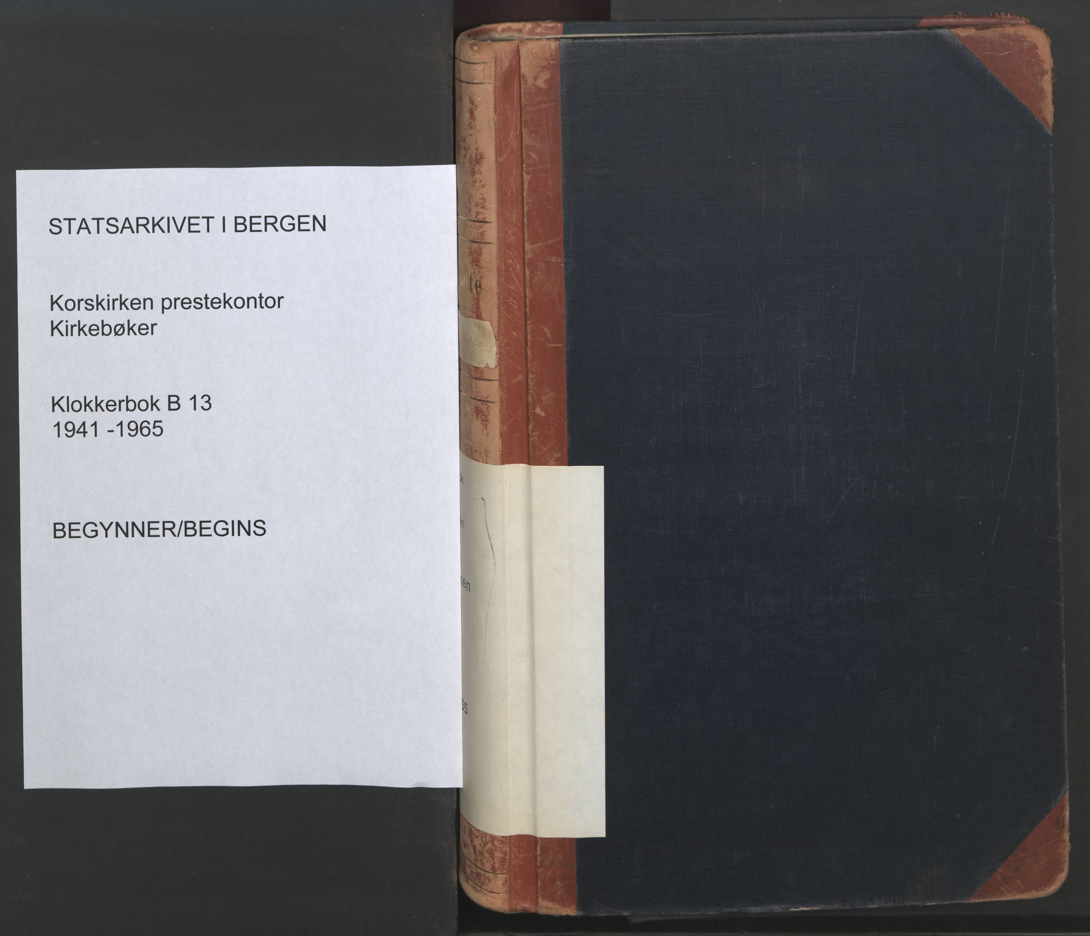 Korskirken sokneprestembete, AV/SAB-A-76101/H/Hab: Klokkerbok nr. B 13, 1941-1965