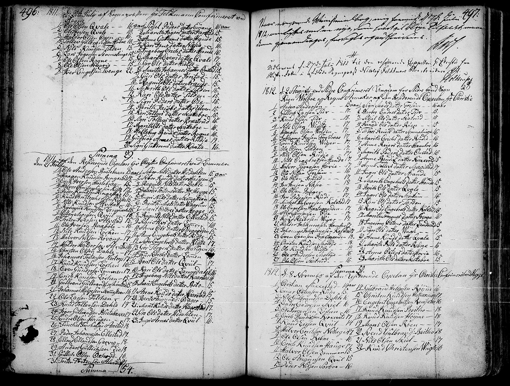 Slidre prestekontor, AV/SAH-PREST-134/H/Ha/Haa/L0001: Ministerialbok nr. 1, 1724-1814, s. 496-497