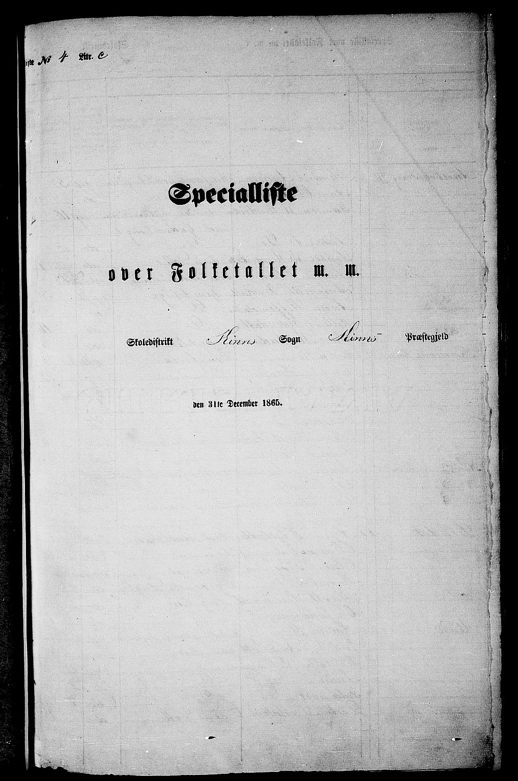 RA, Folketelling 1865 for 1437P Kinn prestegjeld, 1865, s. 87