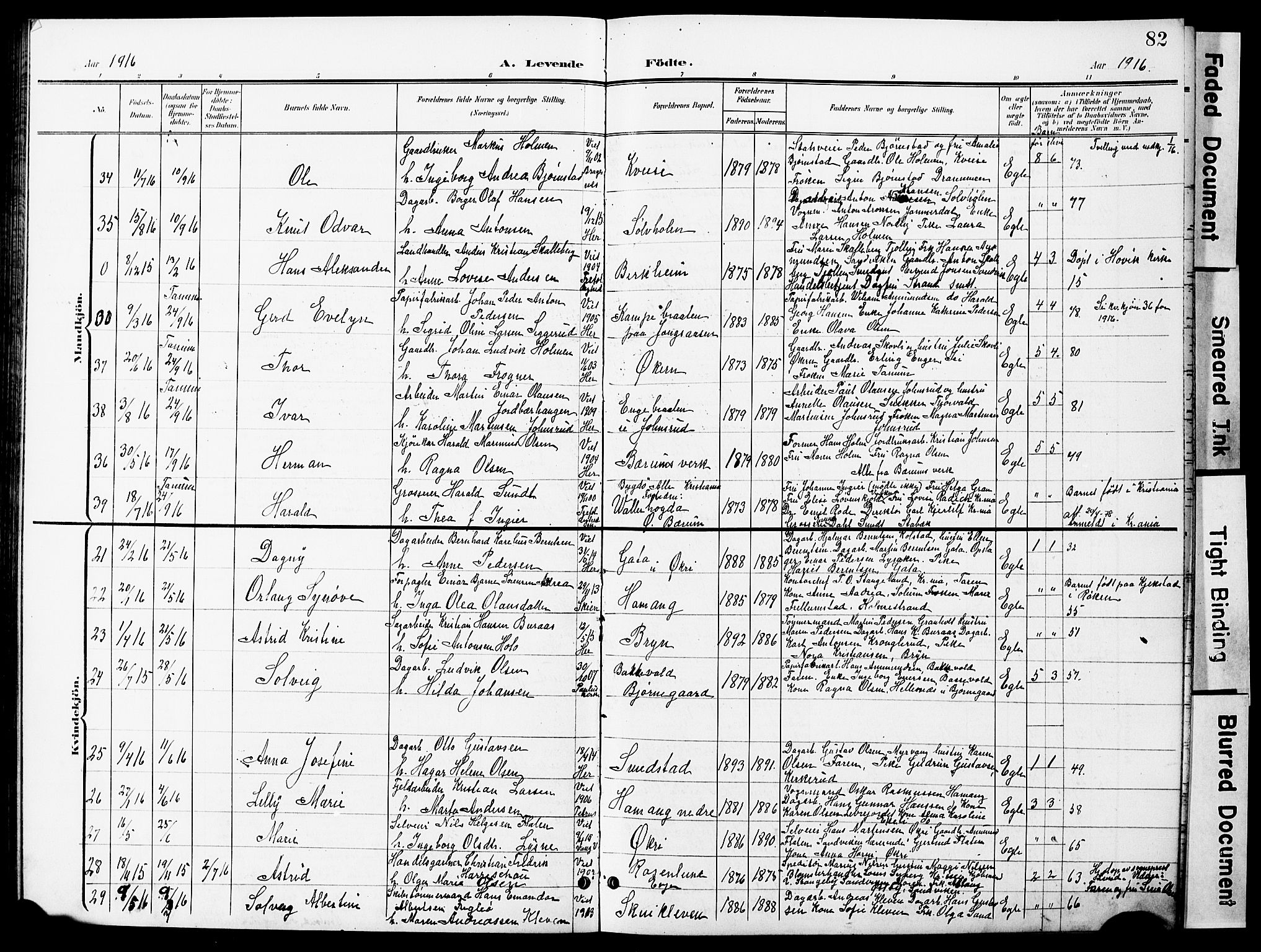Vestre Bærum prestekontor Kirkebøker, AV/SAO-A-10209a/G/L0001: Klokkerbok nr. 1, 1901-1931, s. 82