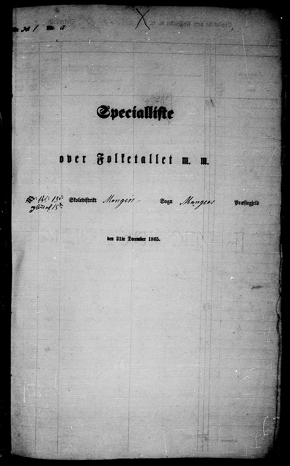 RA, Folketelling 1865 for 1261P Manger prestegjeld, 1865, s. 17